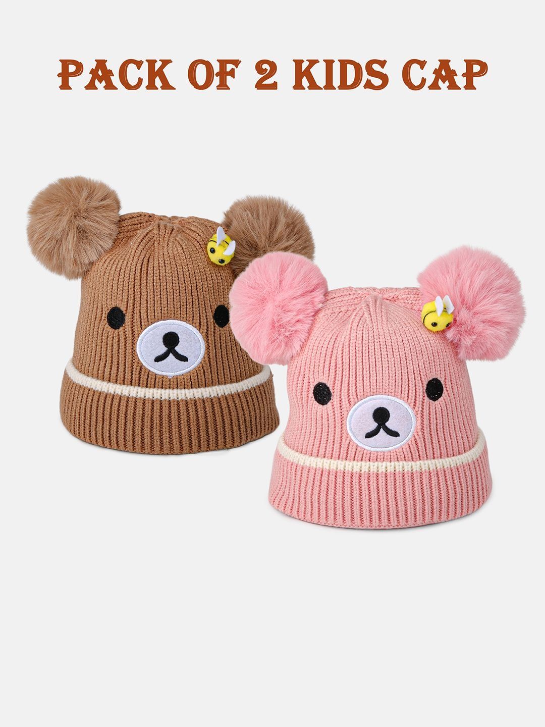 DukieKooky Unisex Kids Embroidered Woollen Beanie-picture-30