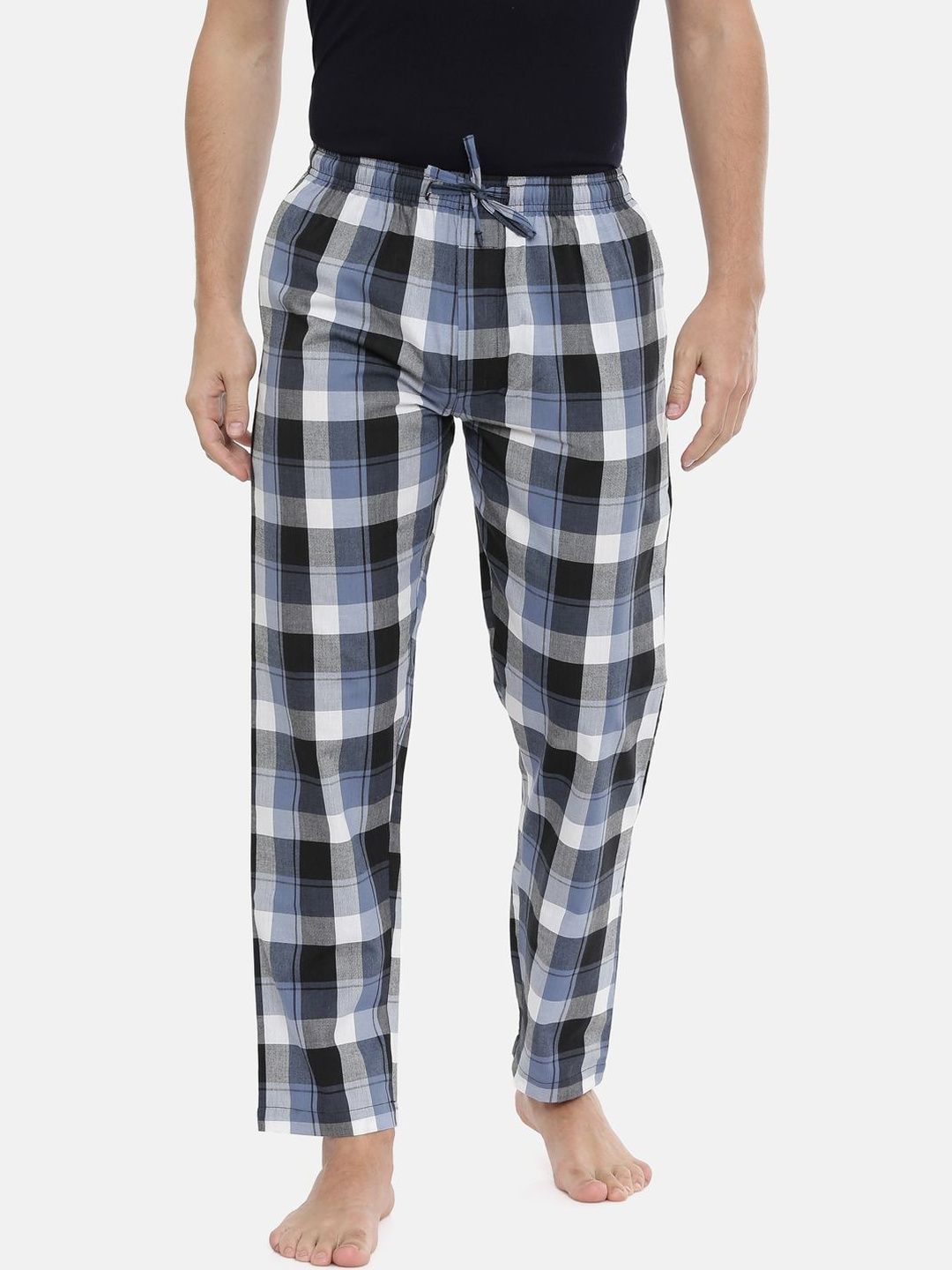 Joven Checked Mid-Rise Straight Lounge Pants-image-42