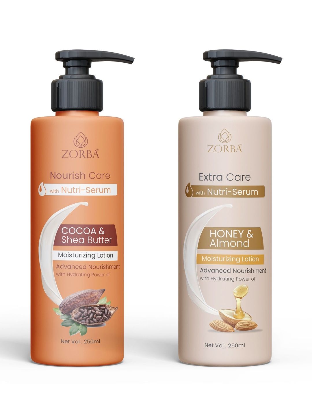 Zorba Set Of 2 Nourish Care & Extra Care With Nutri Serum Moisturizing Lotion -250 ml Each-picture-11
