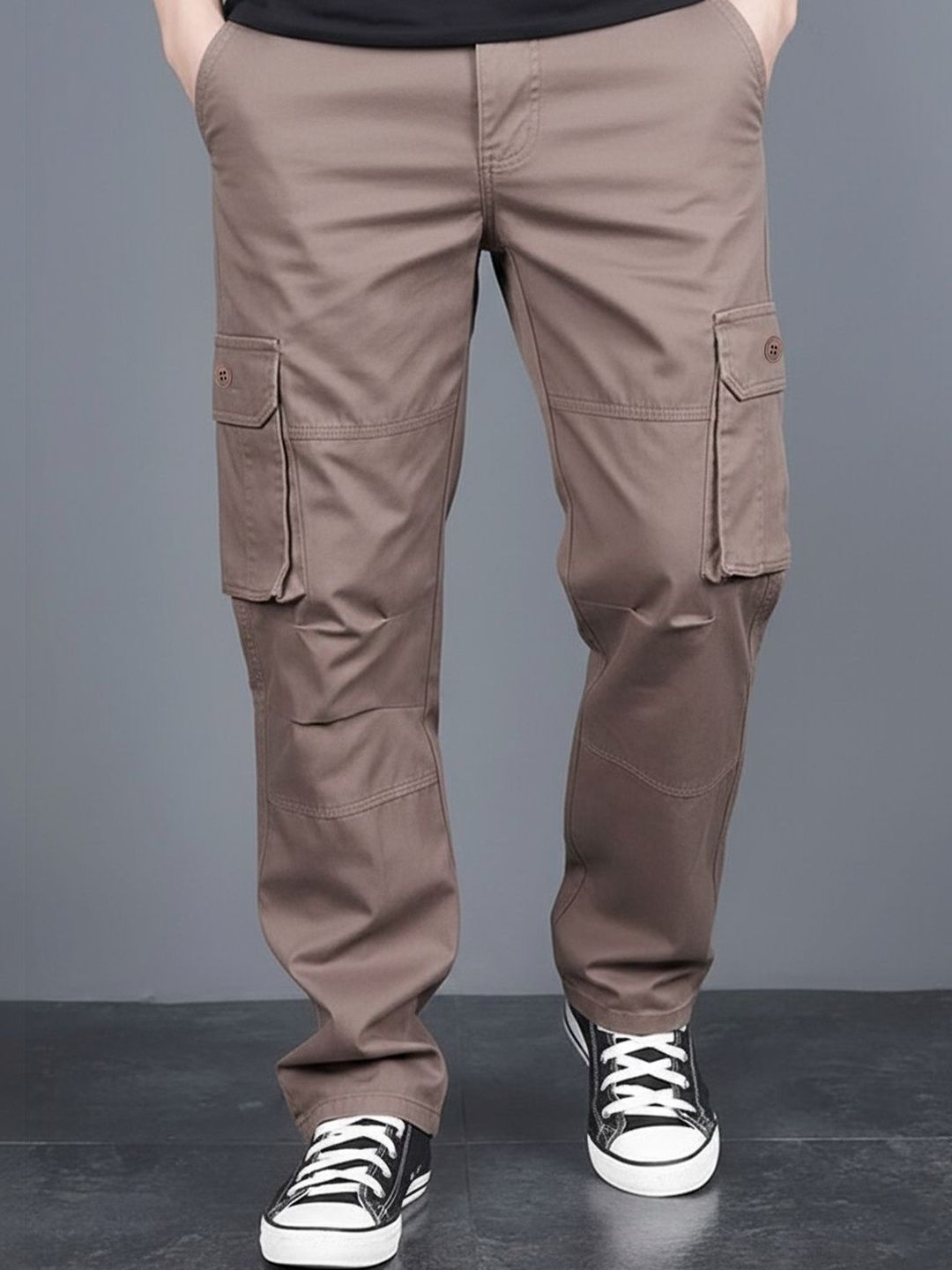 URBANPEAK Men Relaxed Easy Wash Cargos Trousers-picture-22