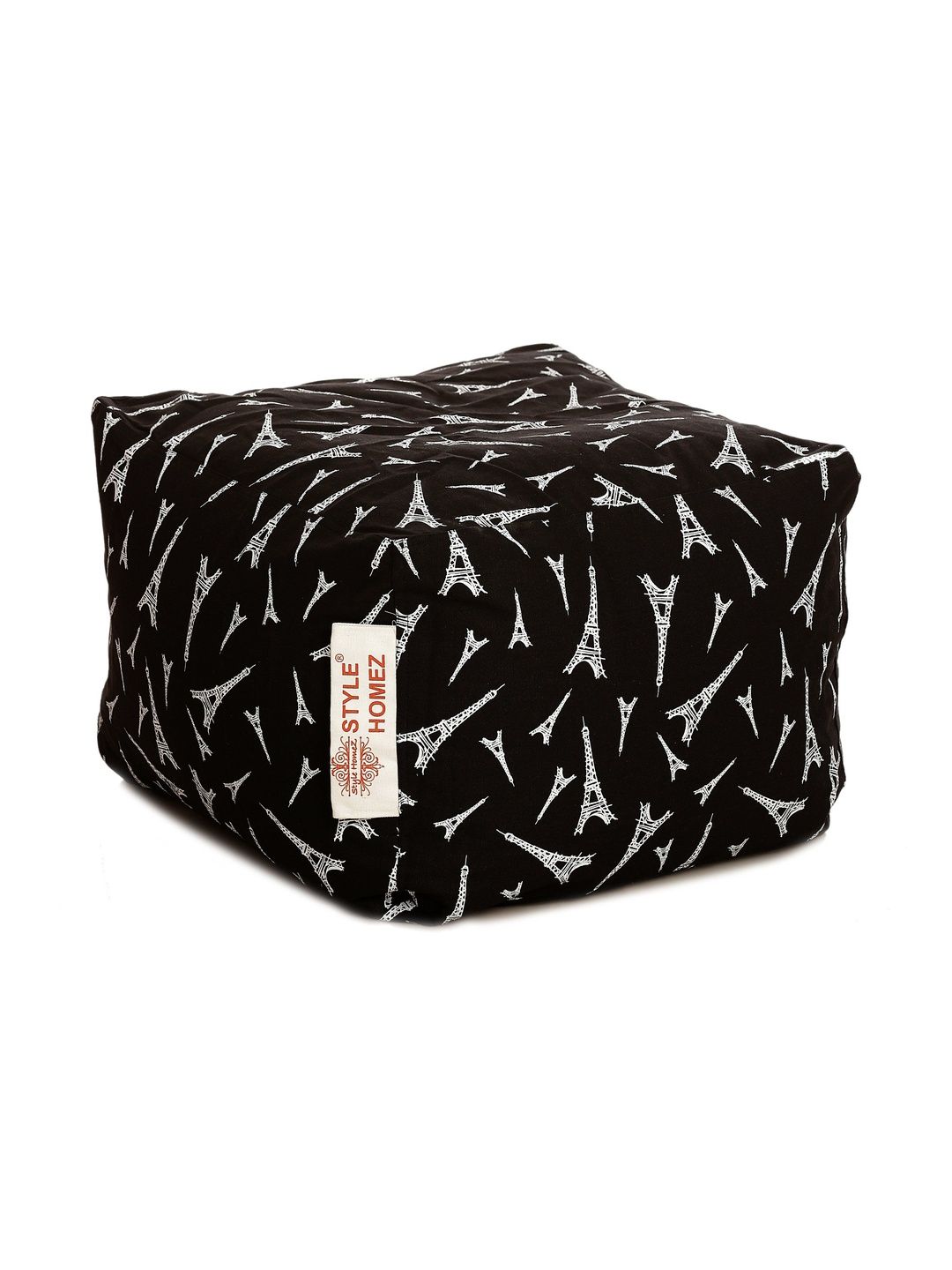 Style Homez Black & White Printed Eco-Friendly Square Ottoman-picture-22