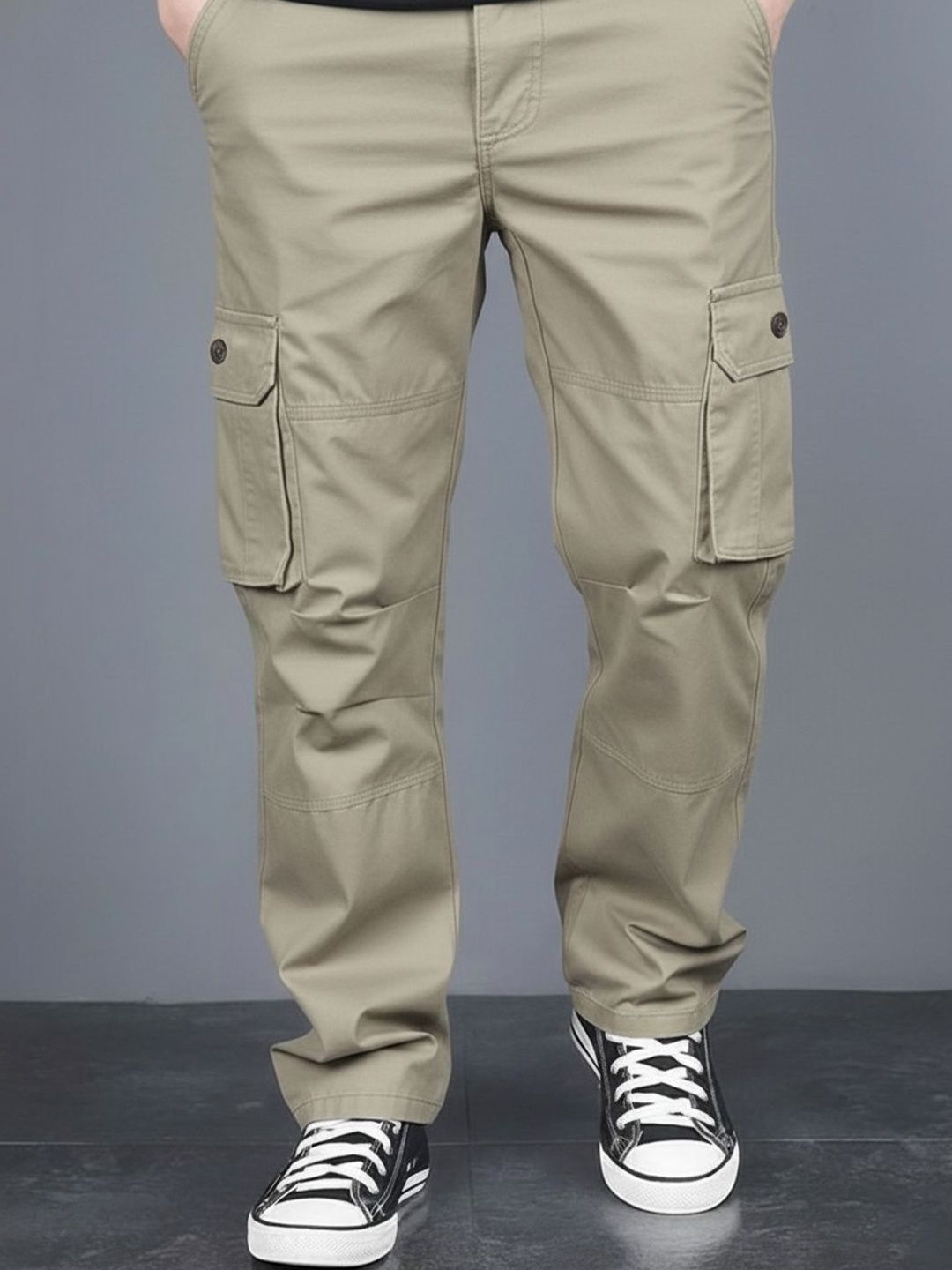 URBANPEAK Men Relaxed Easy Wash Cargos Trousers-picture-14
