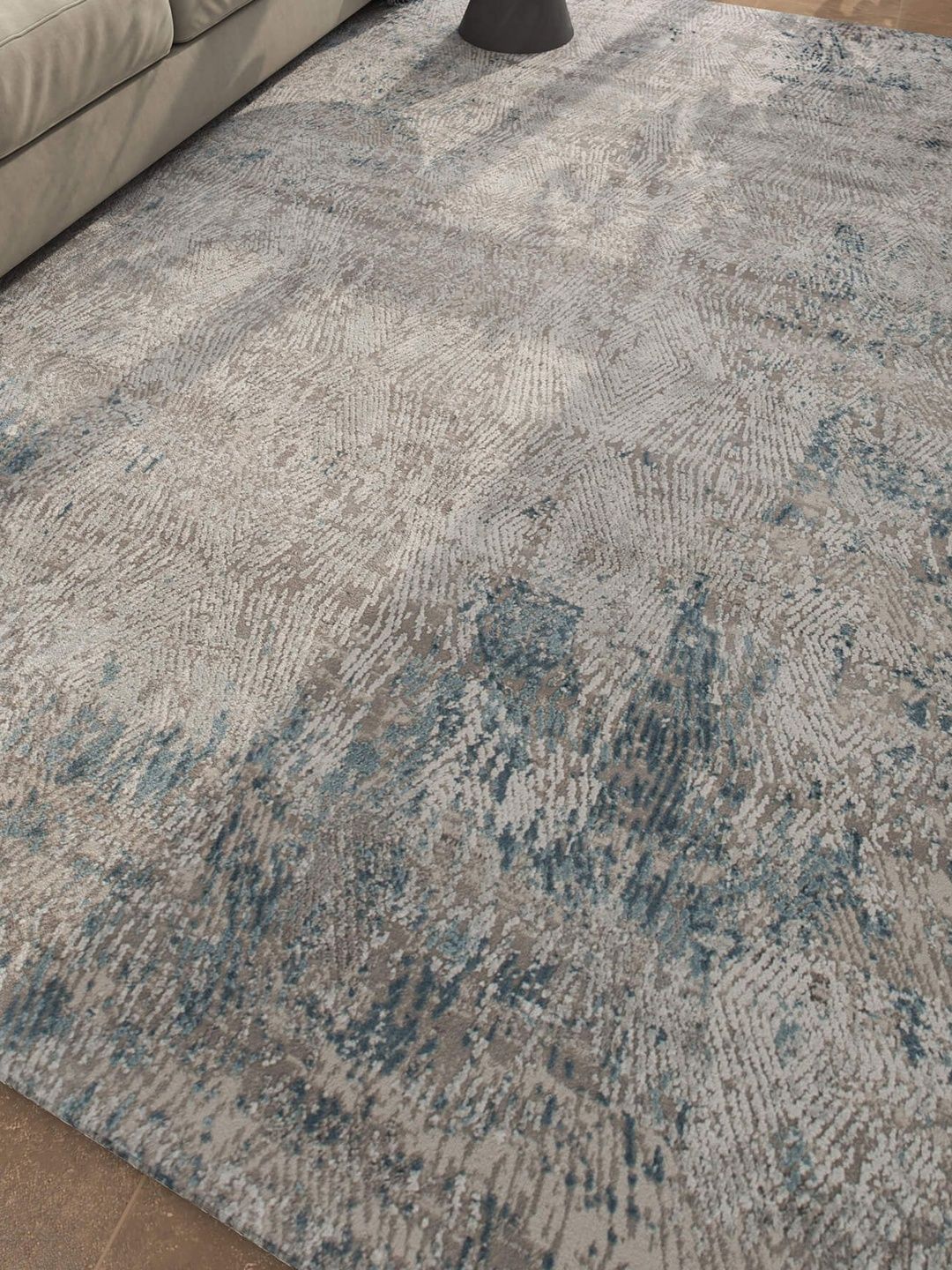 ASTERLANE Blue Abstract Woollen Carpet-picture-50