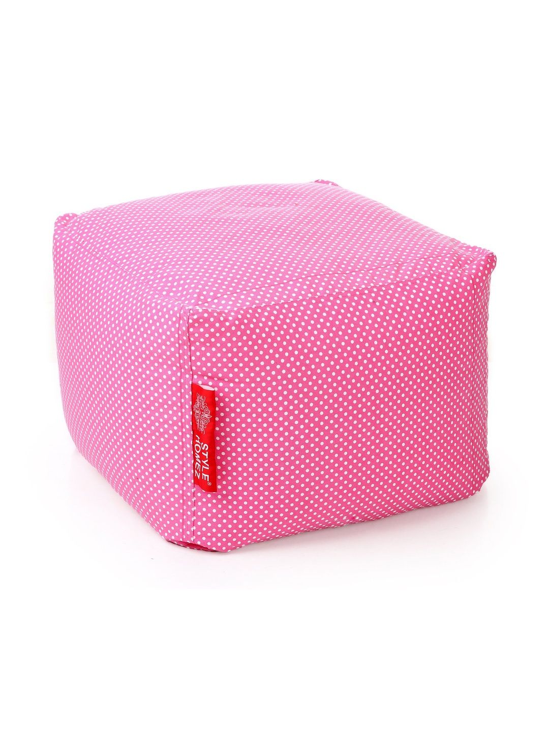 Style Homez Pink & White Printed Eco-Friendly Square Ottoman-picture-57