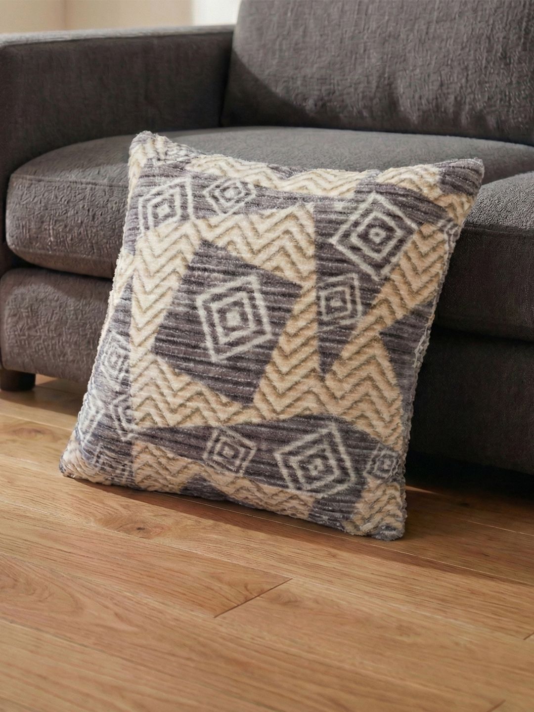 Kaleen India Beige Geometric Square Cushion Covers-picture-10