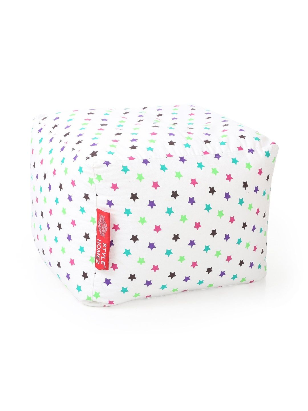 Style Homez White & Green Printed Eco-Friendly Square Ottoman-picture-3
