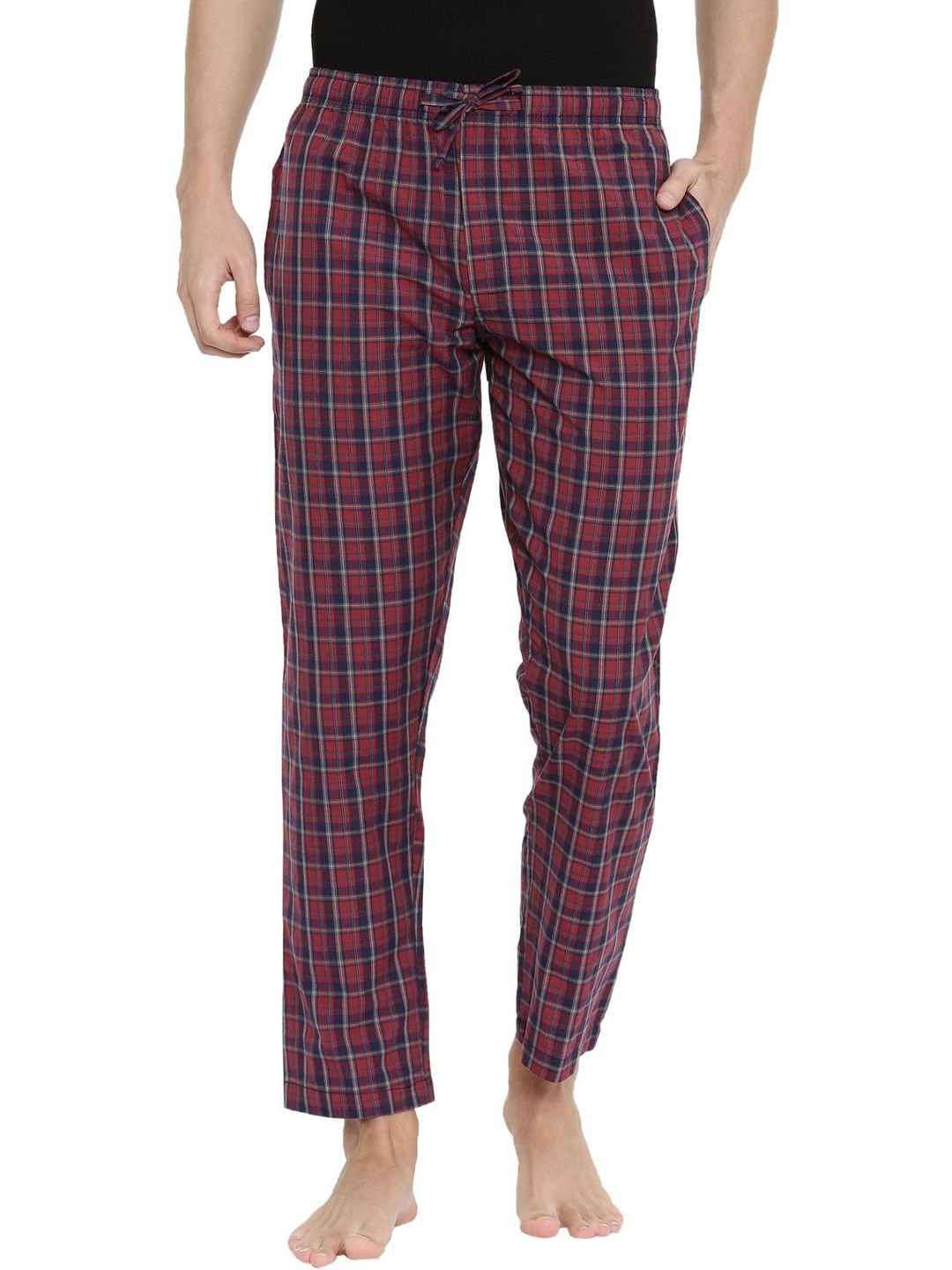 Joven Checked Mid-Rise Straight Lounge Pants-picture-21