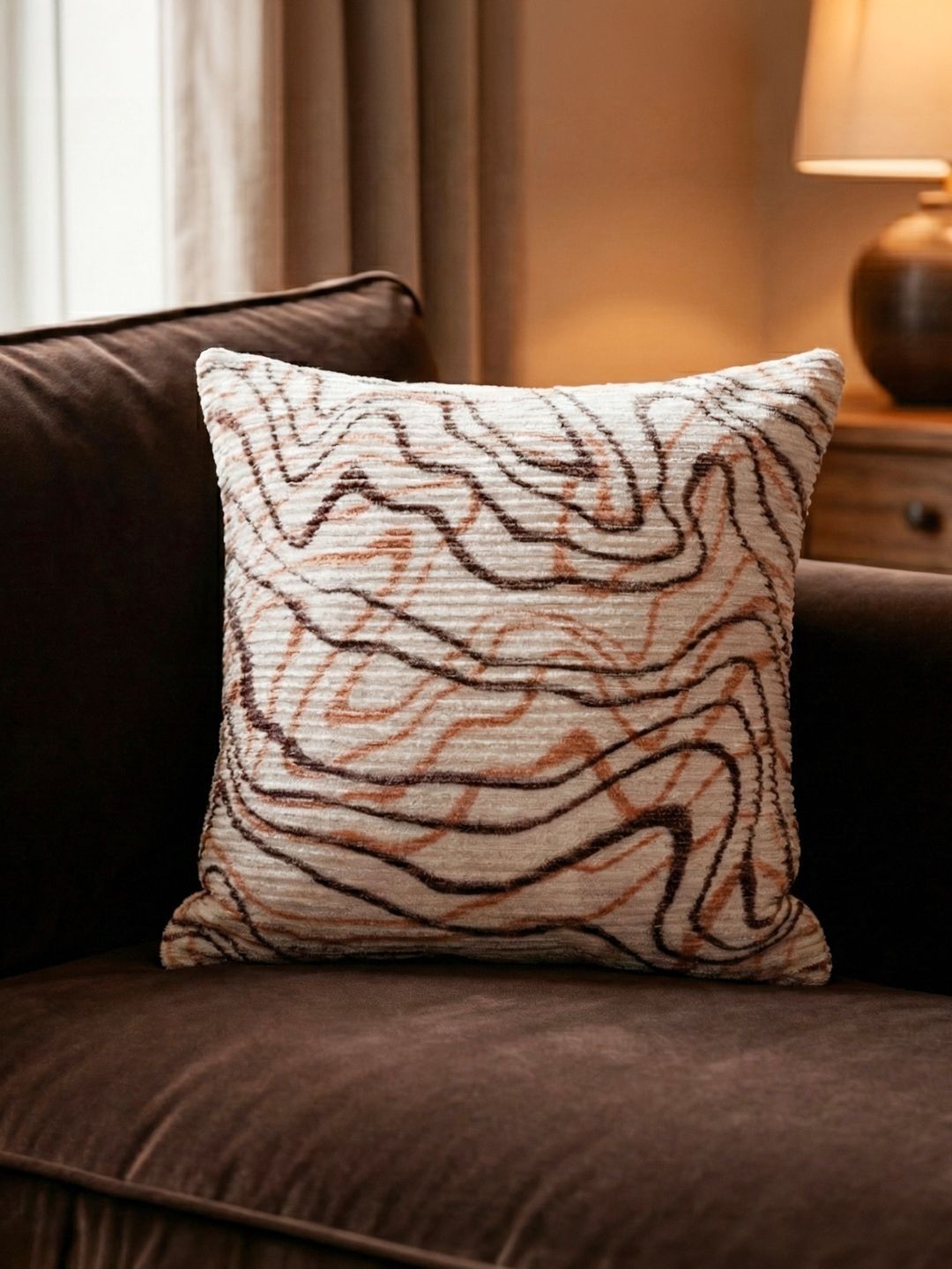 Kaleen India Coral Abstract Square Cushion Covers-image-29