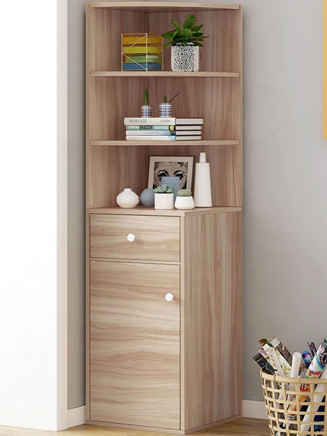Kawachi Beige 3 Tiers Bookshelf Cabinet-picture-46
