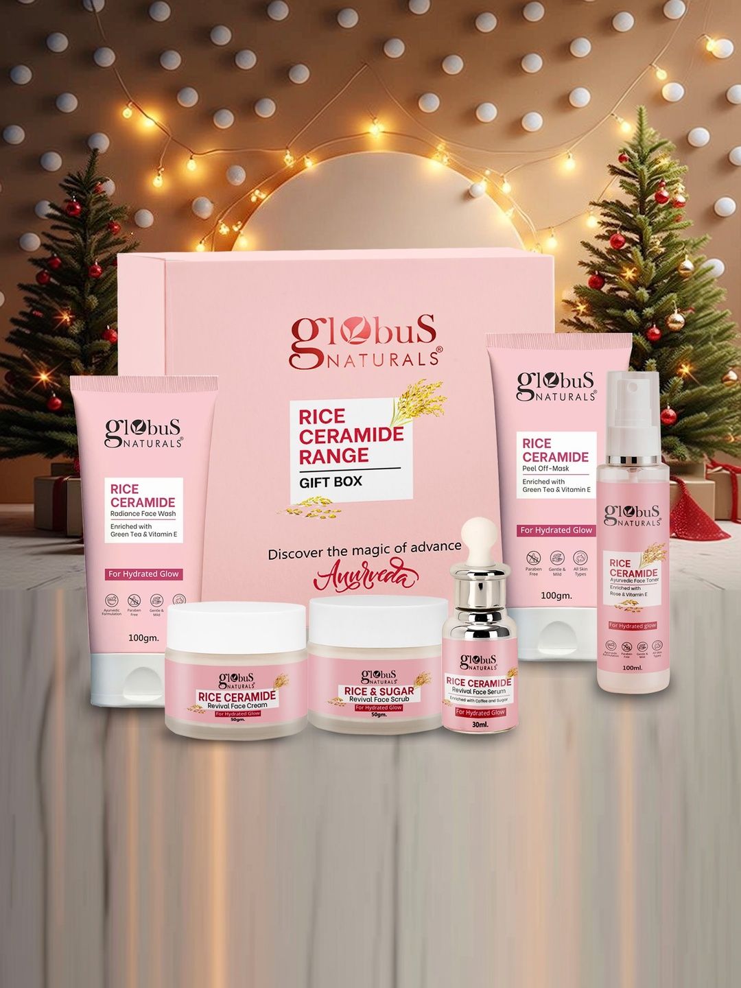 Globus naturals Set Of 6 Rice Ceramide Face Wash, Serum, Toner, Face Cream & Scrub-image-15
