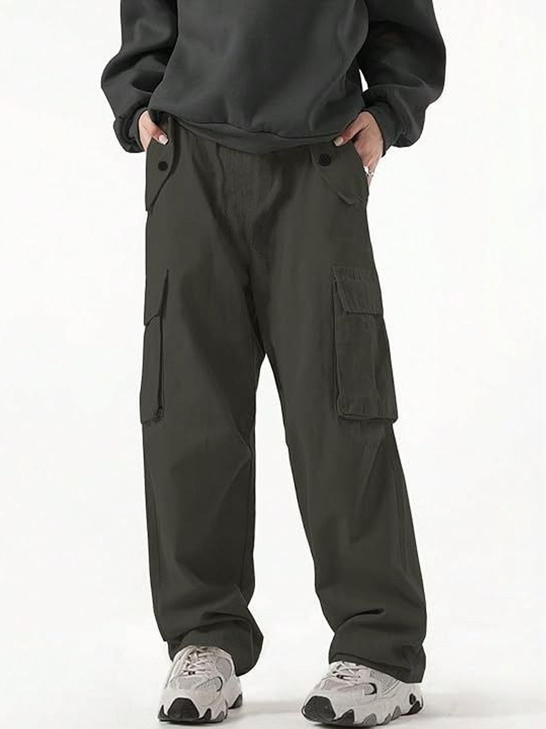 GENZILOOKS Men High-Rise Cargos Trousers-picture-41