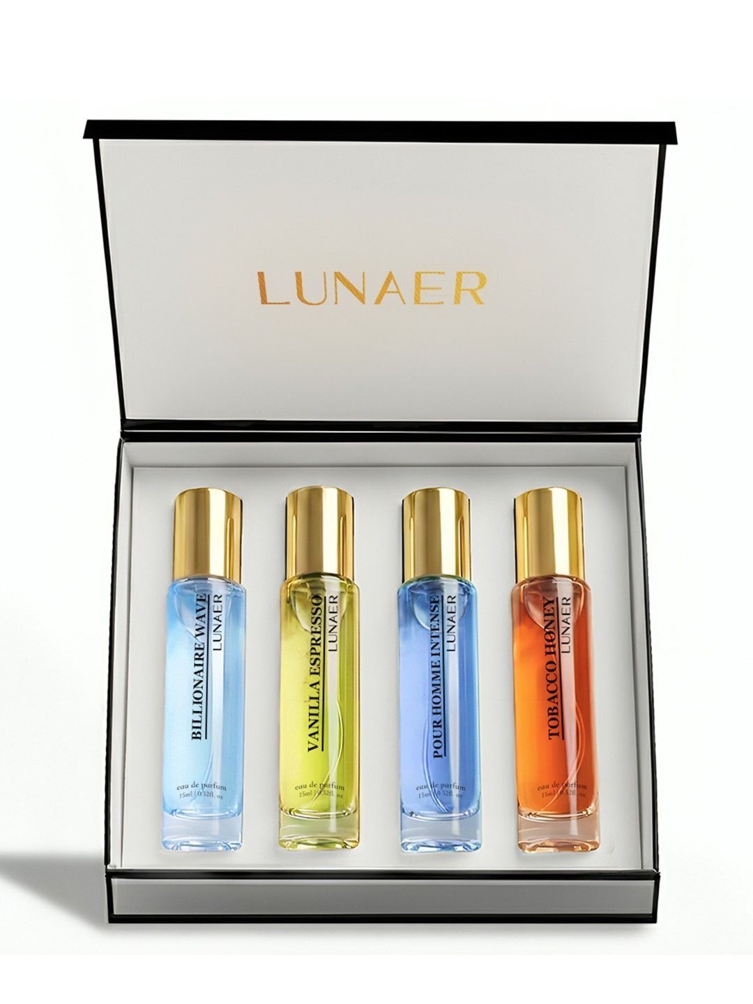 LUNAER Set Of 4 Men Billionaire Wave, Tobacco Honey, Vanilla Espresso EDP - 15 ml Each-picture-12