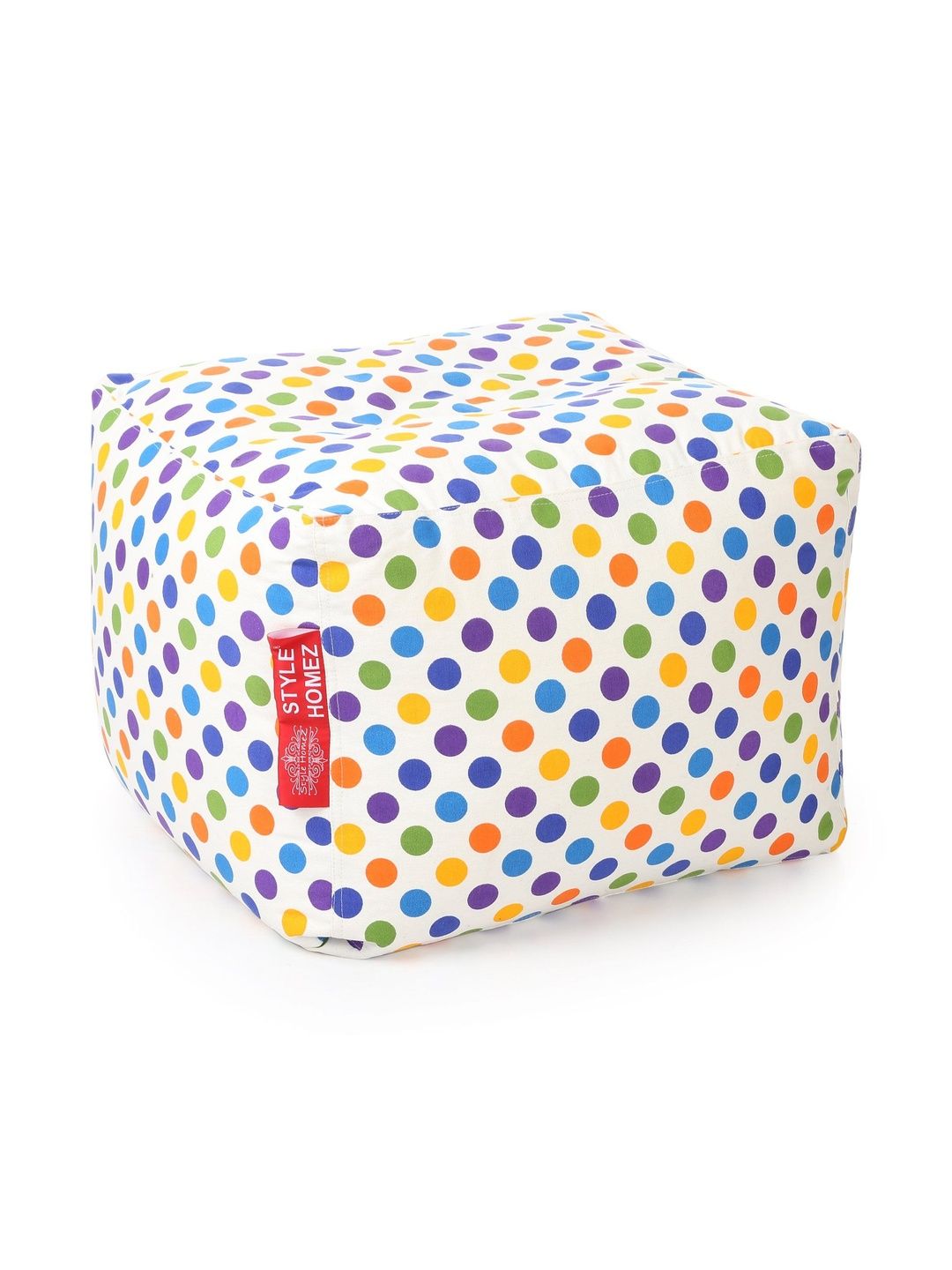 Style Homez White Printed Square Ottoman-picture-18