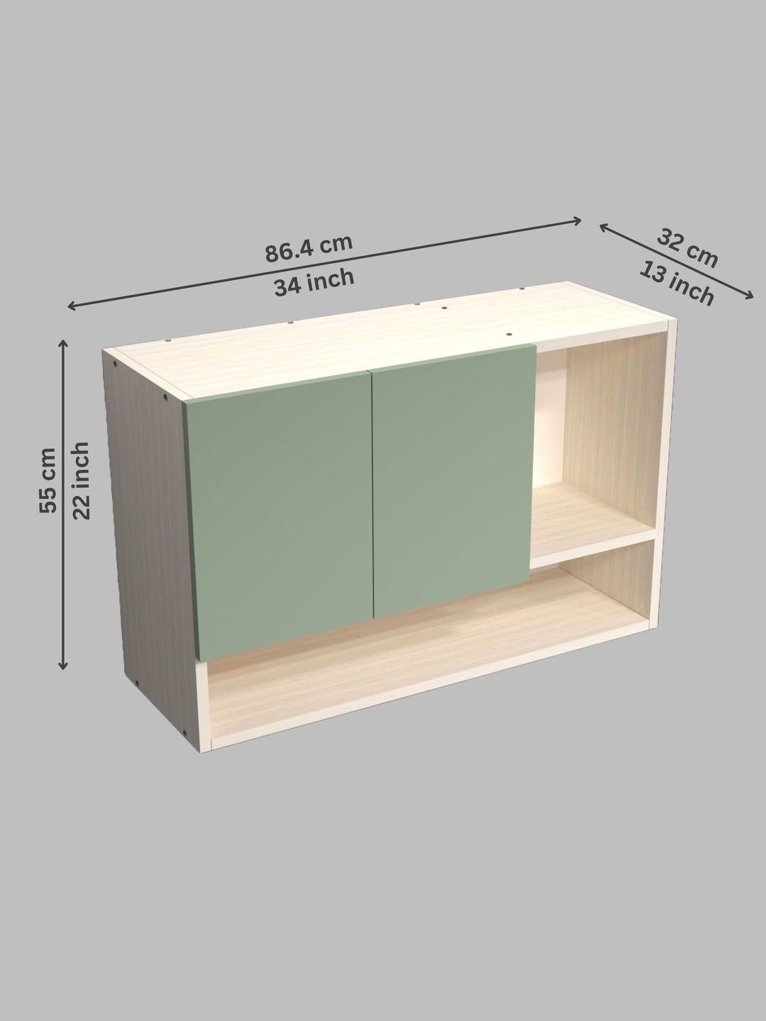 SPECIALITY PANELS White 7 Green Engineered Wood Wall Mounted Cabinet-picture-50