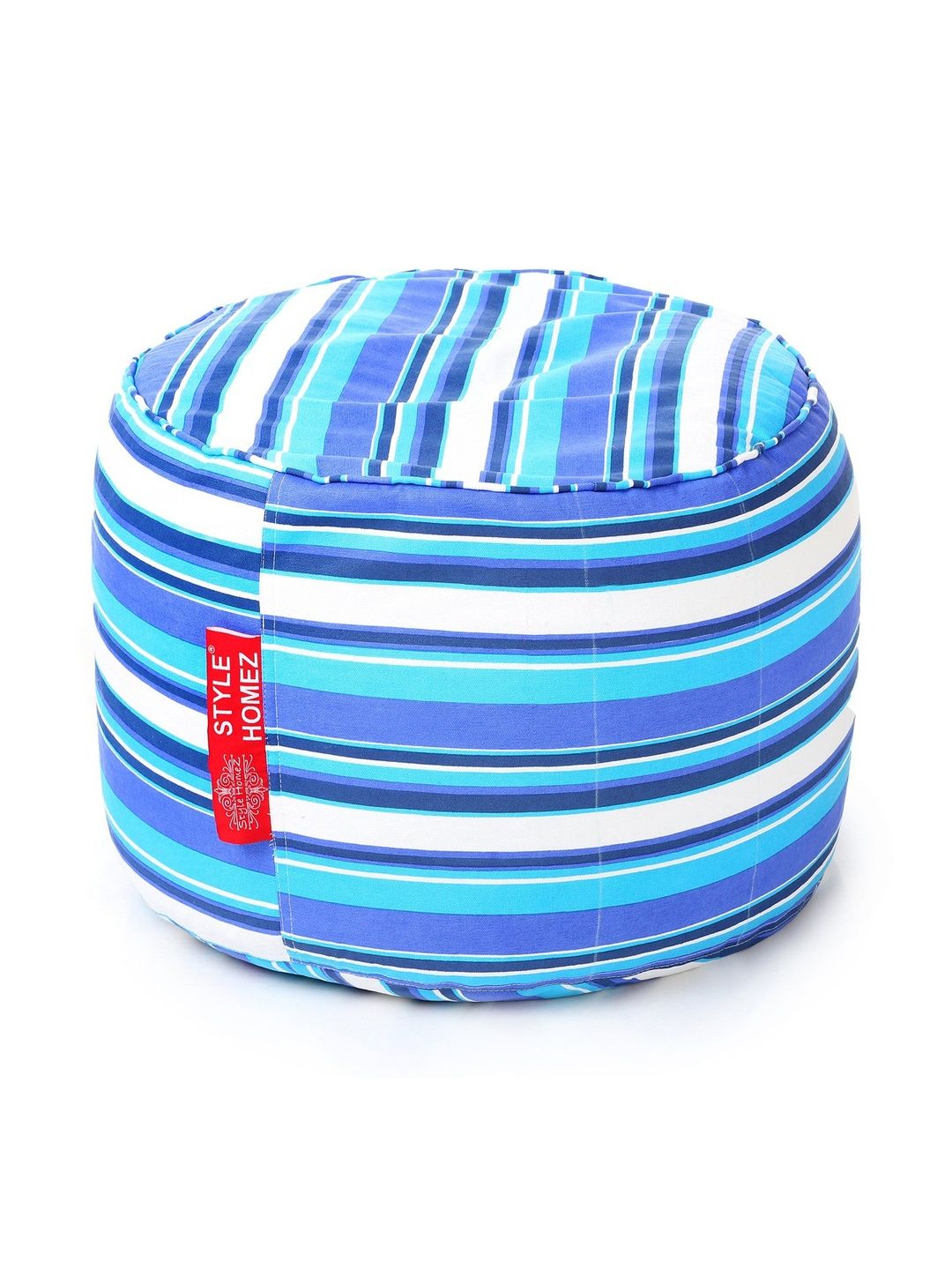 Style Homez Blue & White Printed Eco-Friendly Round Ottoman-picture-14