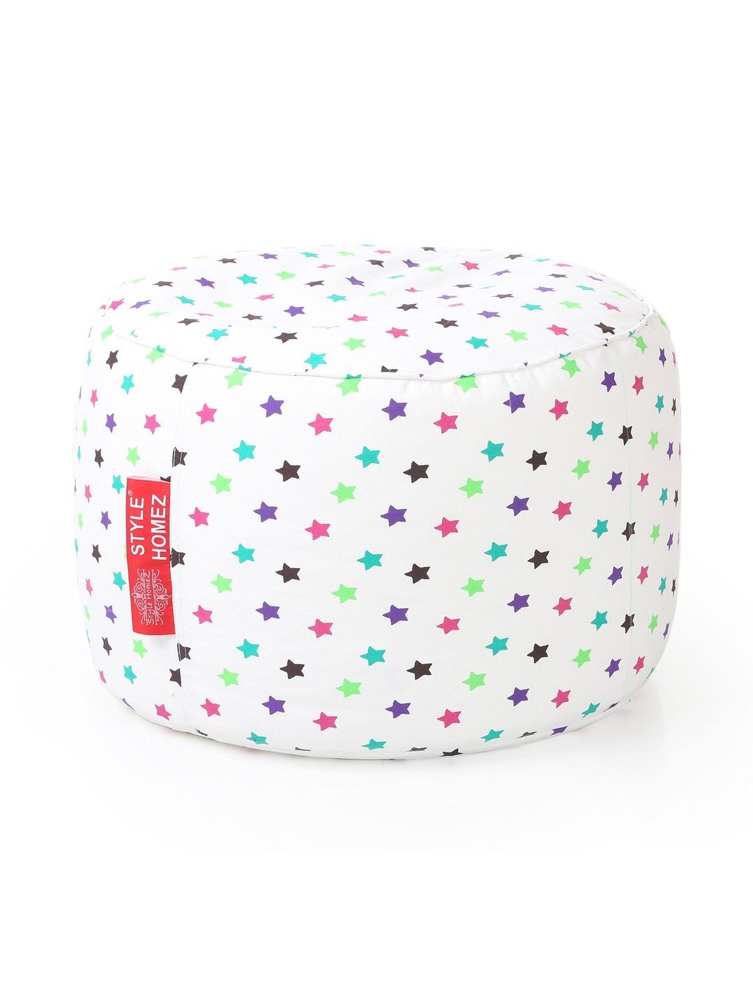 Style Homez White & Green Printed Eco-Friendly Round Ottoman-picture-19
