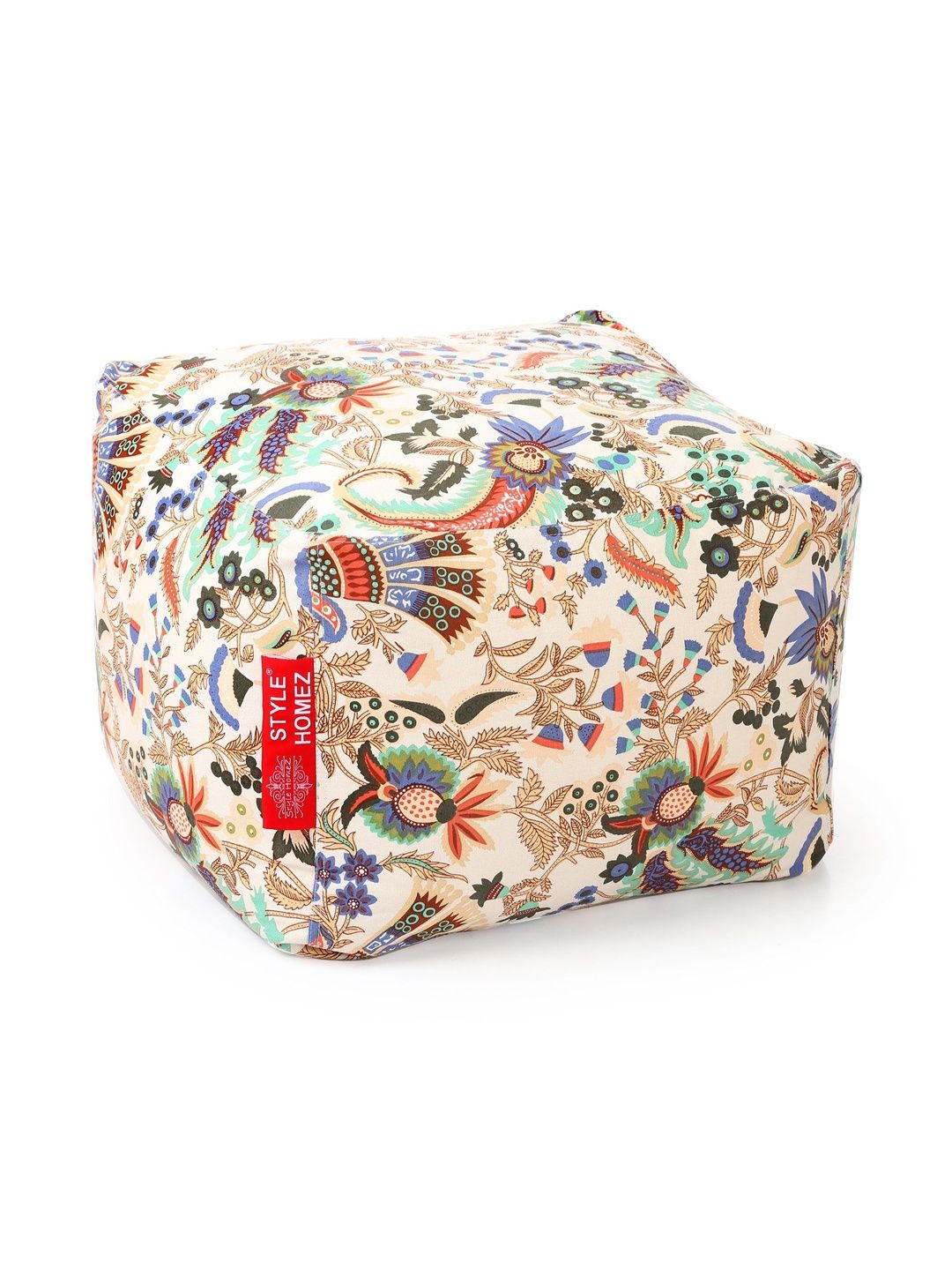 Style Homez White Printed Square Ottoman-picture-35
