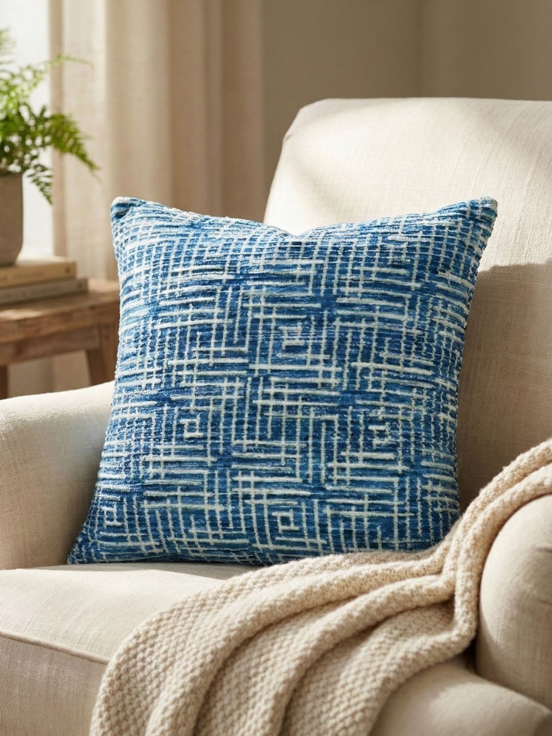 Kaleen India Unisex Blue Polyester Cushion Covers-picture-17