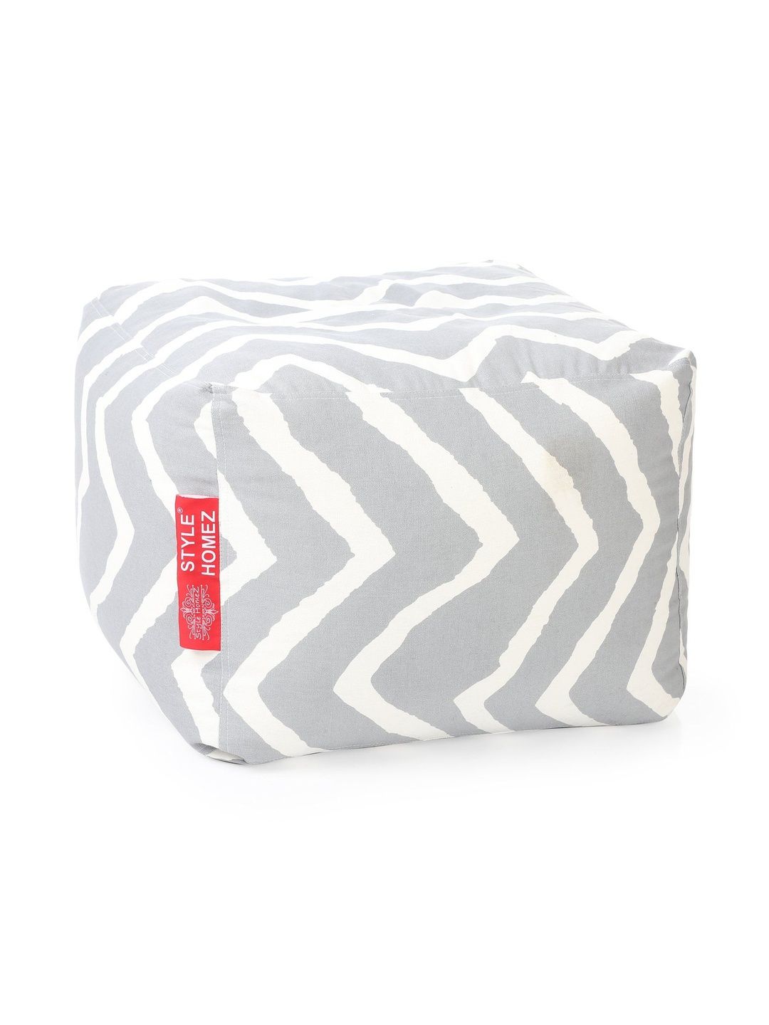 Style Homez White Printed Square Ottoman-image-49