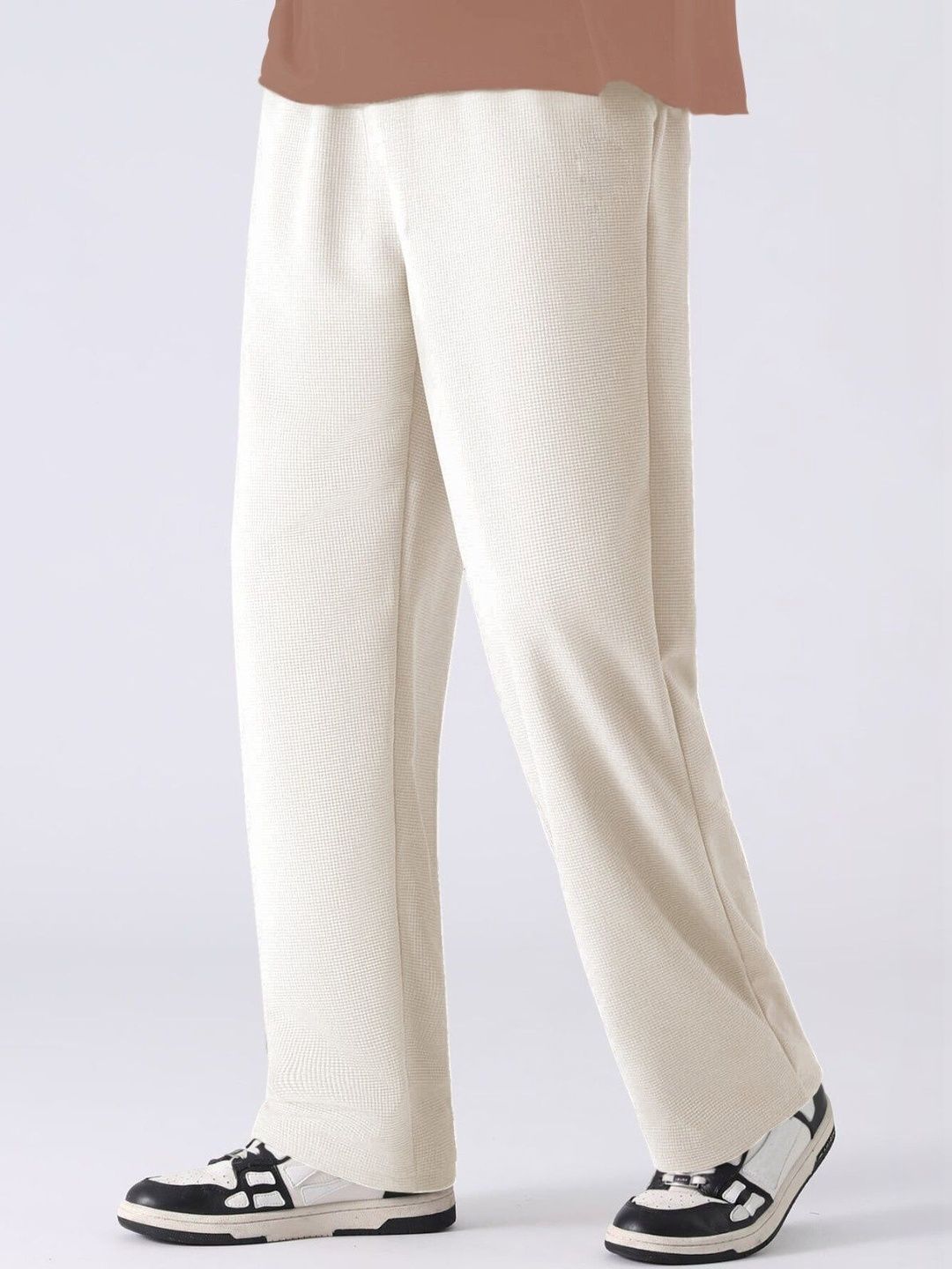 GENZILOOKS Men Textured High-Rise Trousers-image-26