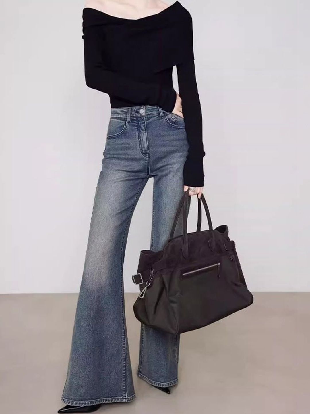 LULU & SKY Women Flared High-Rise Light Fade Stretchable Jeans-picture-20