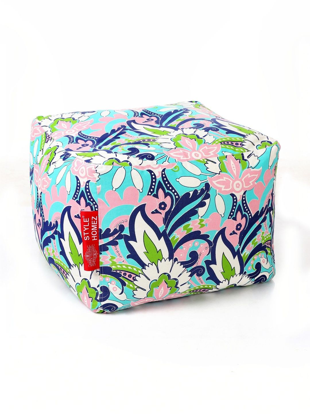 Style Homez White Printed Square Ottoman-picture-19