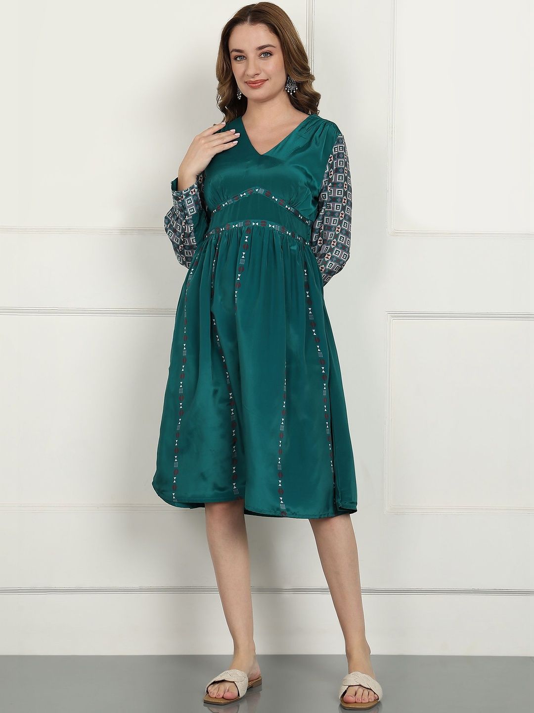 Mast & Harbour Print A-Line Midi Dress-picture-32