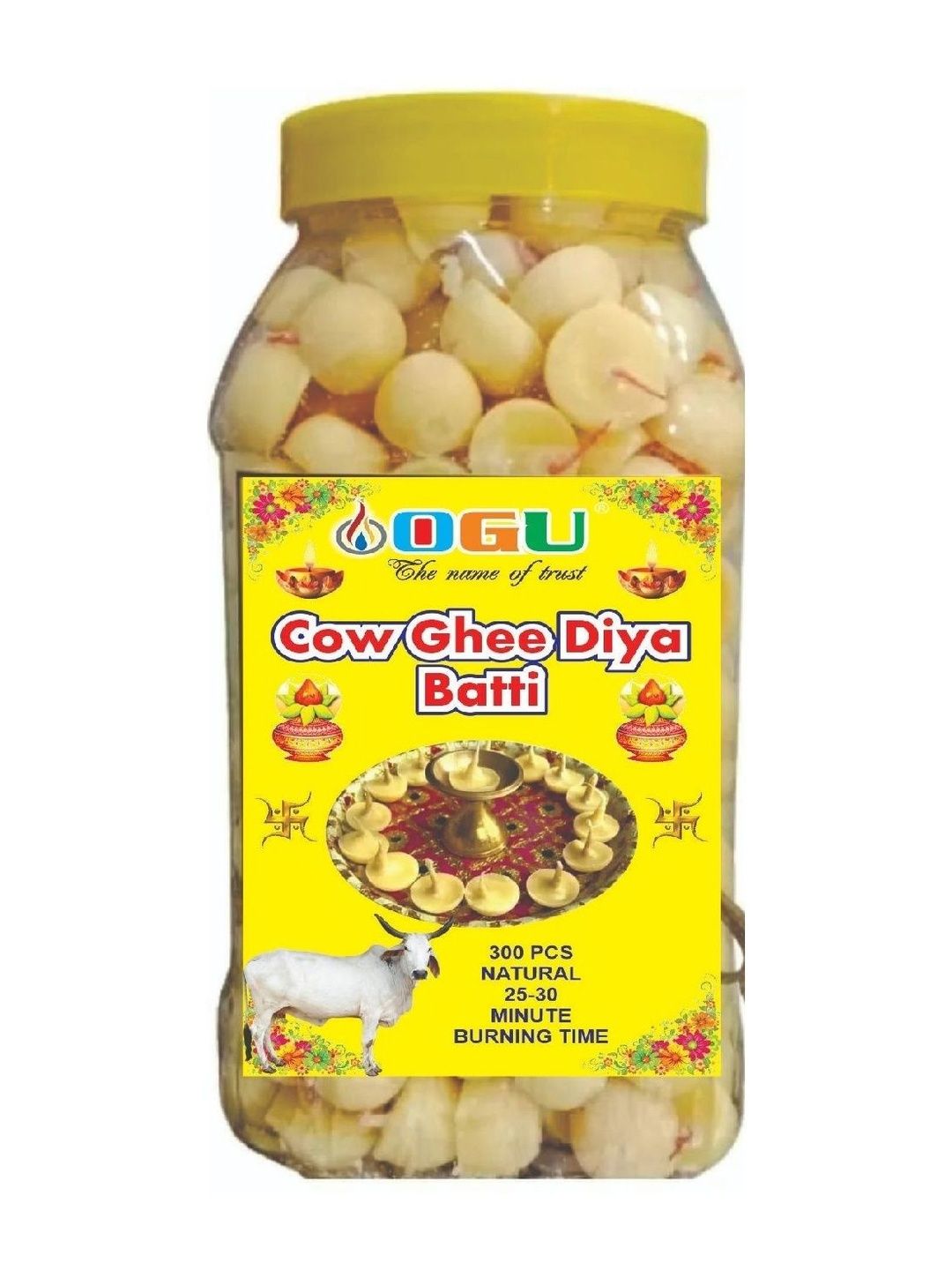 OGU 100-Pieces Pure Ghee Diya Batti-image-26