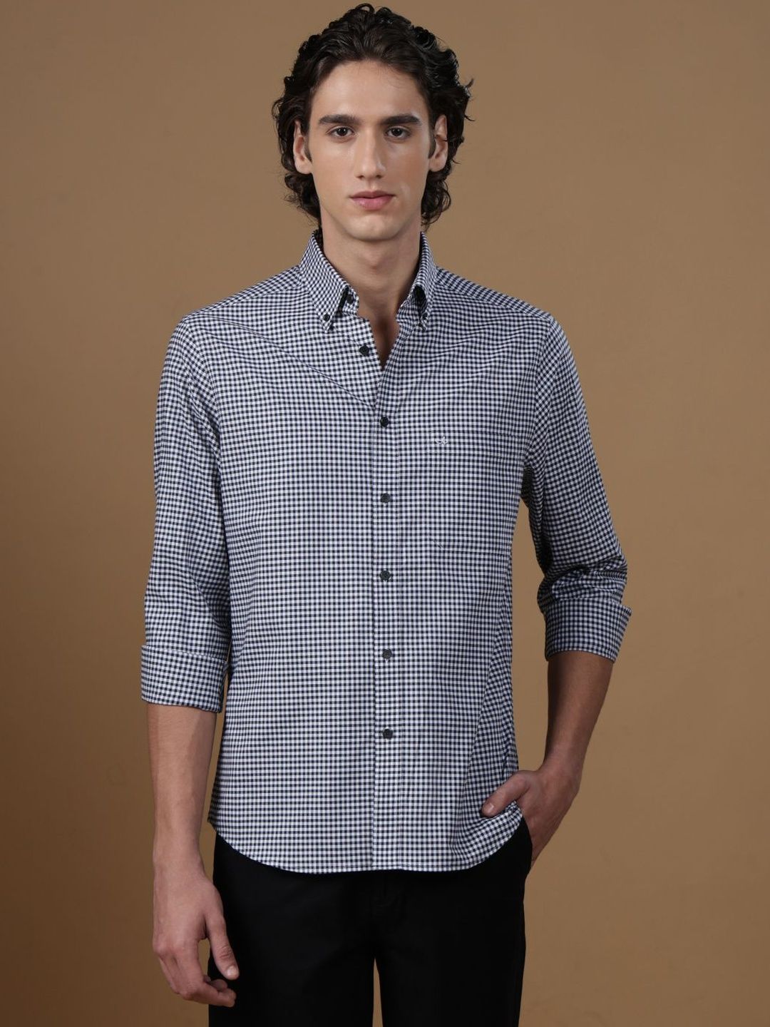 Aldeno Men Standard Gingham Checks Checked Casual Shirt-picture-22