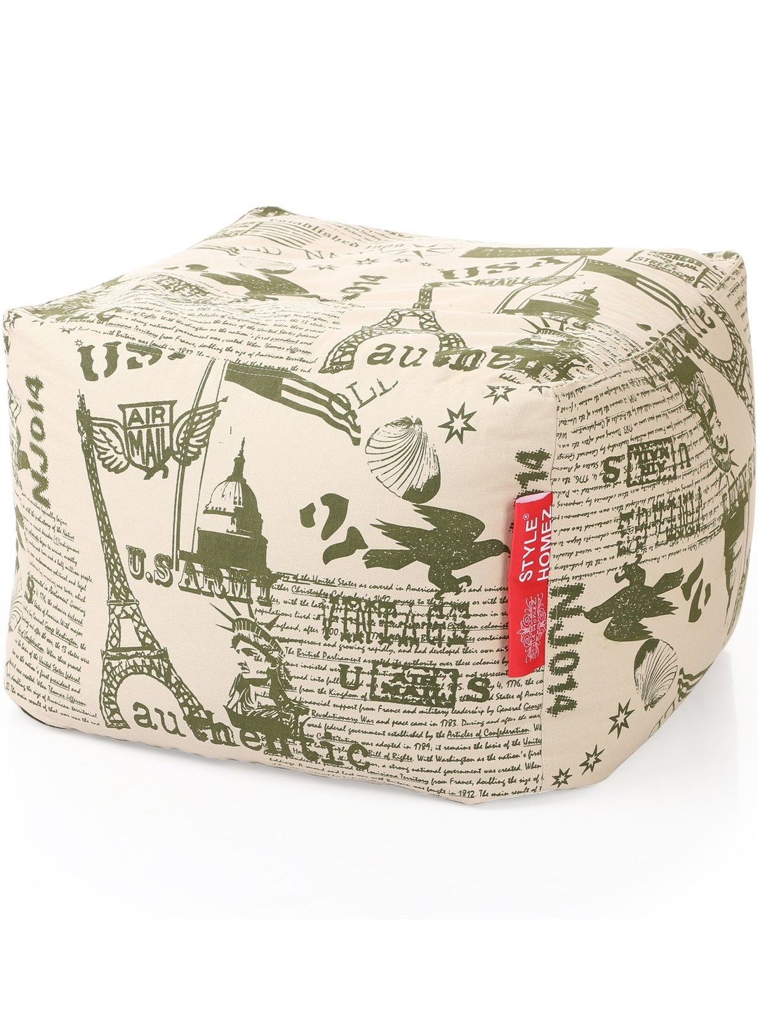 Style Homez White Printed Square Ottoman-image-19