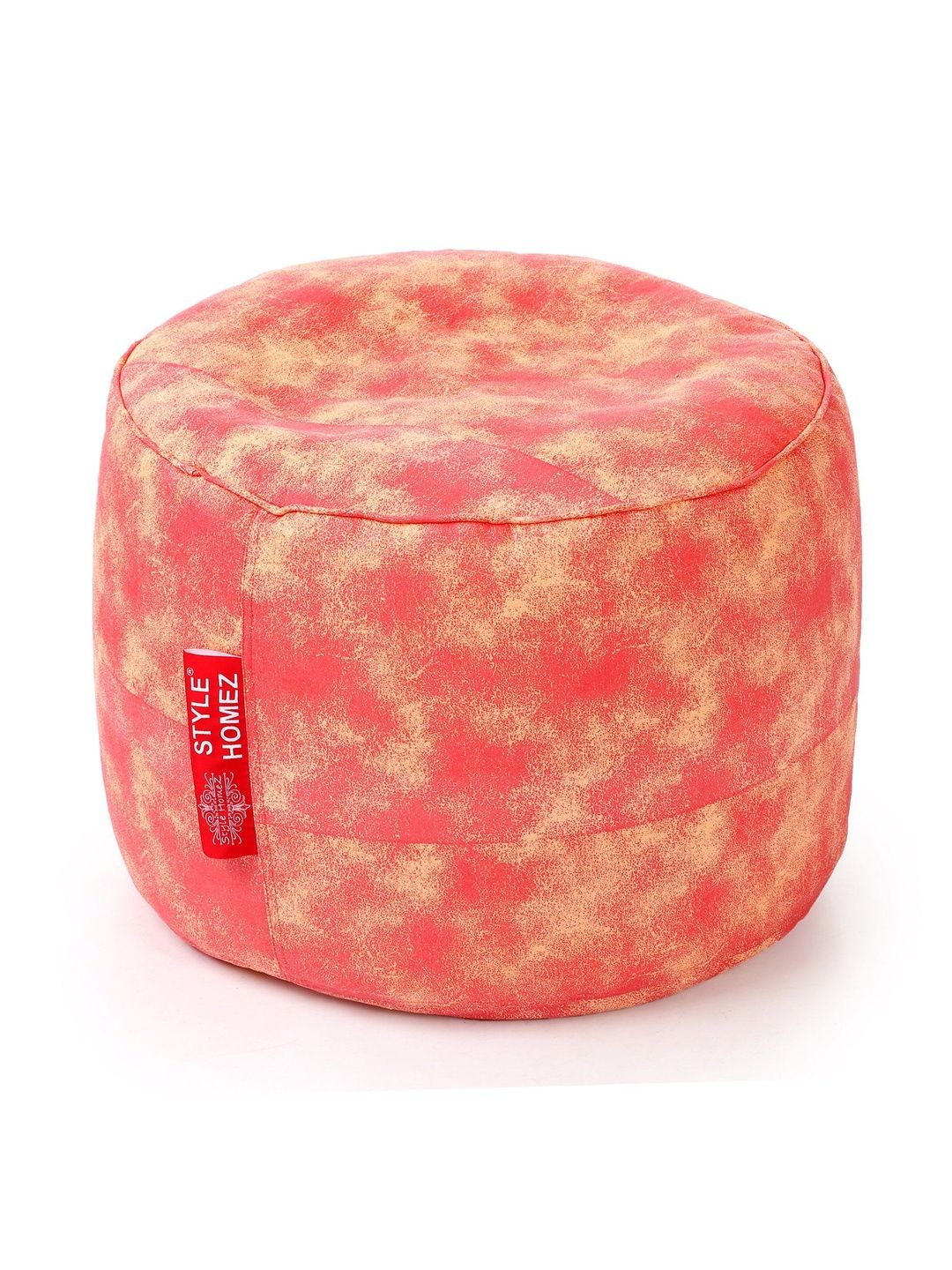 Style Homez Red & Yellow Printed Eco-Friendly Round Ottoman-picture-32
