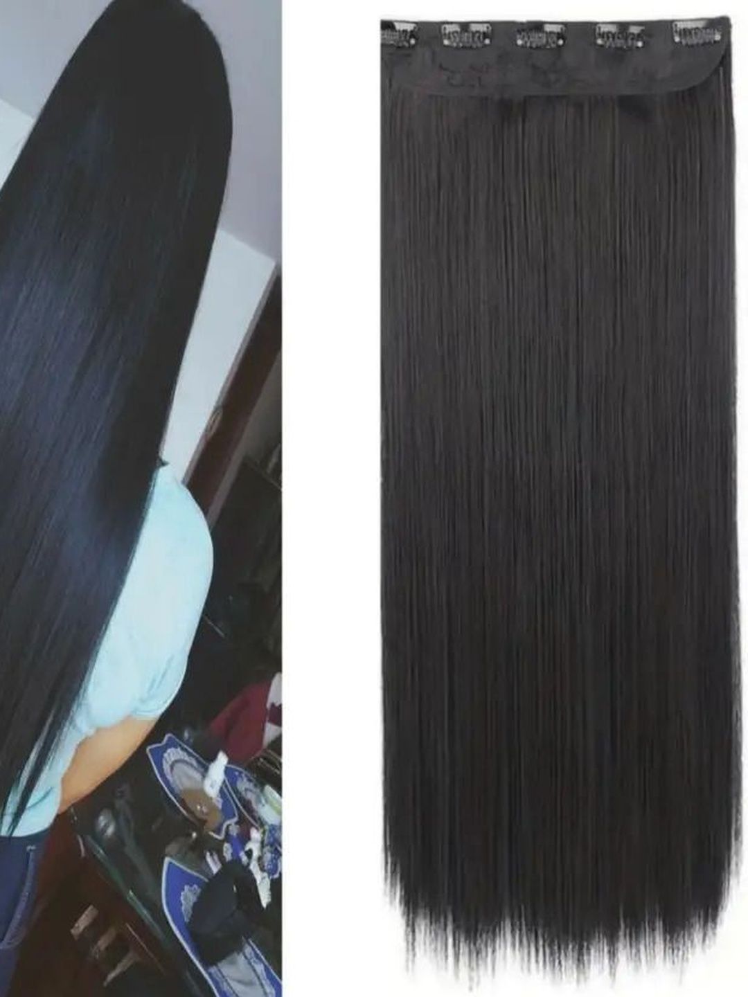 MEGARICH Clip-In Straight Locks Hair Extension - Brown- 24 Inch-image-26