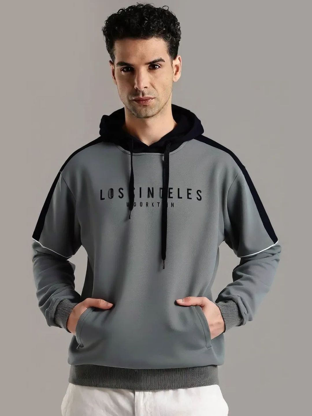 R.Code by The Roadster Life Co. Men Colourblocked Hooded Sweatshirt-picture-25