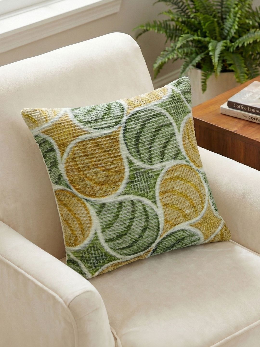Kaleen India Green Geometric Square Cushion Covers-image-24