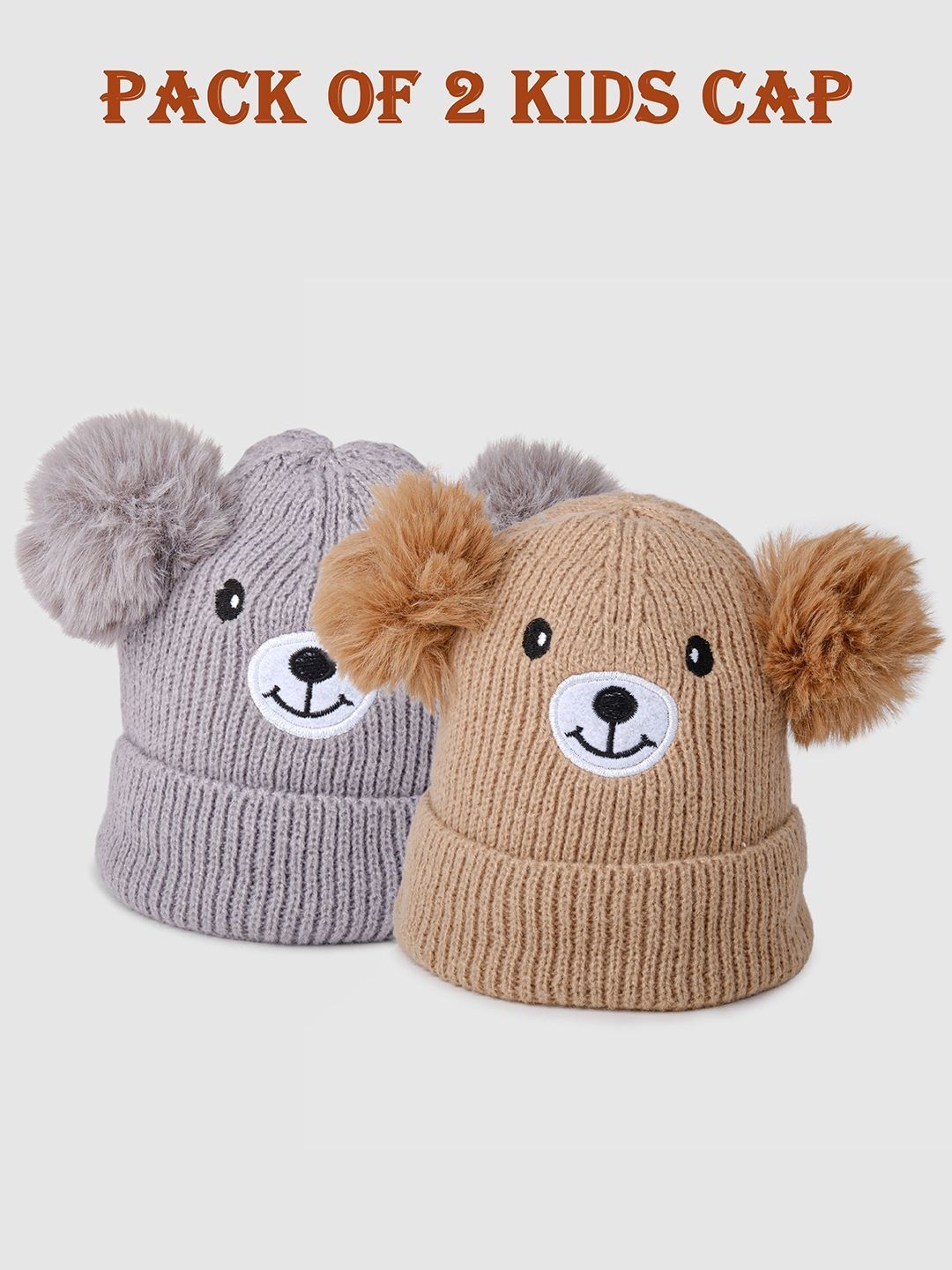 DukieKooky Unisex Kids Embroidered Woollen Beanie-picture-44