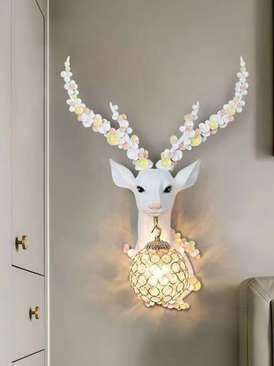 DA DECOR HUB White & White Textured Acrylic Abstract Shaped Shaped Wall Lamp-image-6
