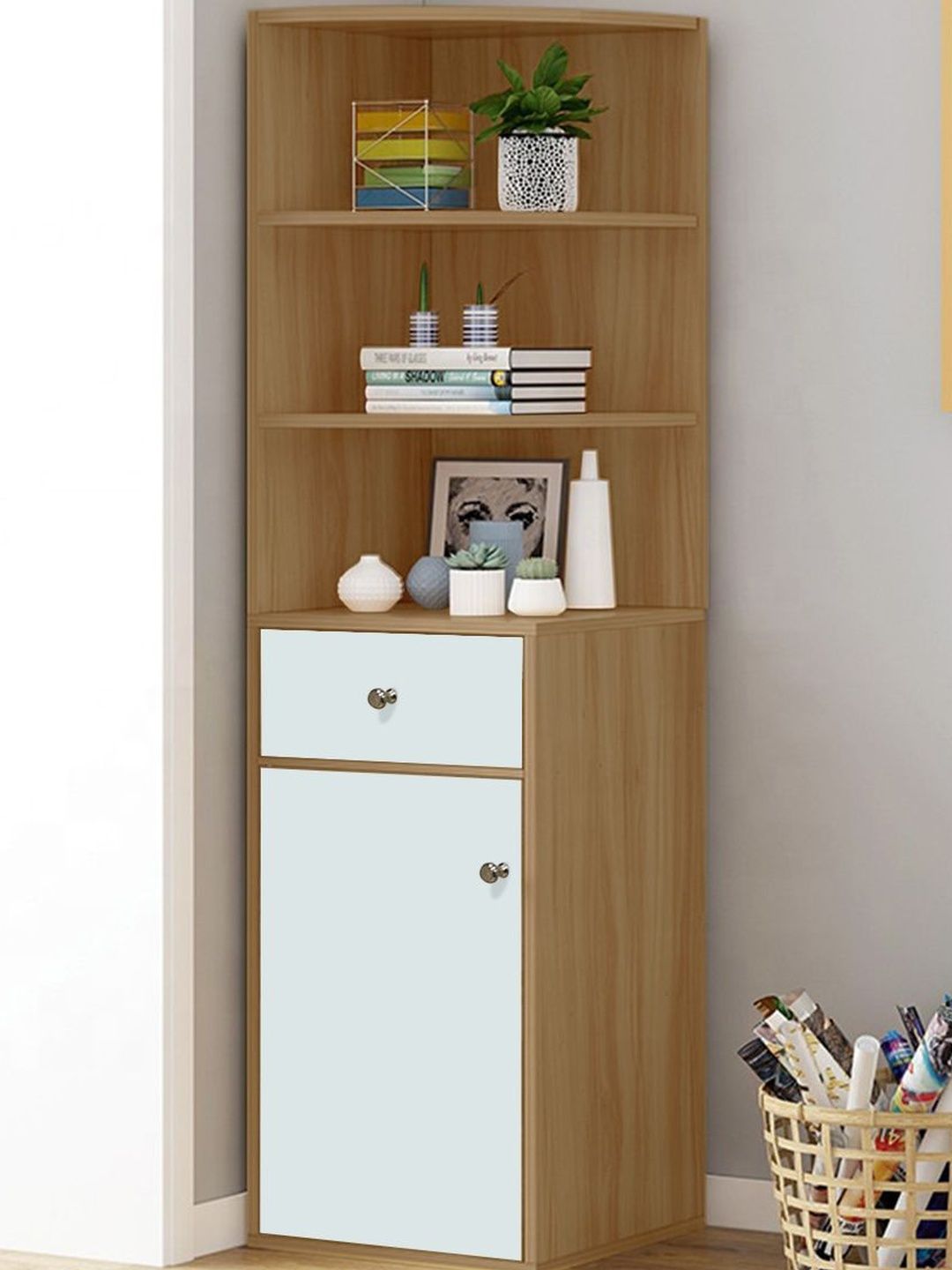 Kawachi Brown 3 Tiers Bookshelf Cabinet-picture-54