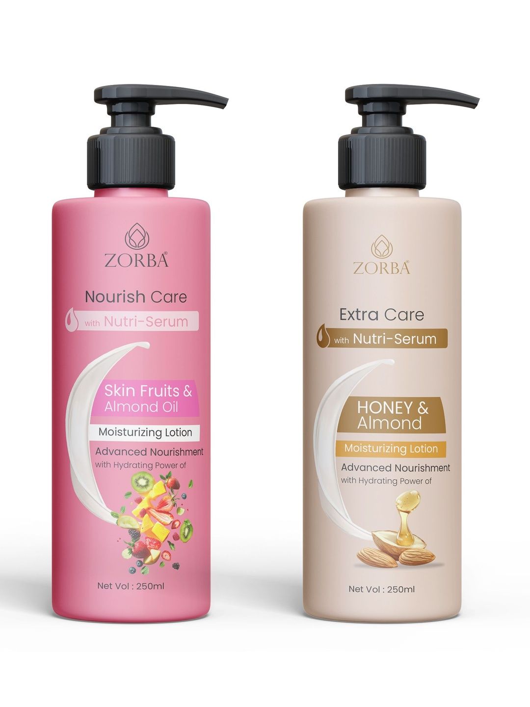 Zorba Set Of 2 Nourish Care & Extra Care With Nutri Serum Moisturizing Lotion -250 ml Each-picture-29