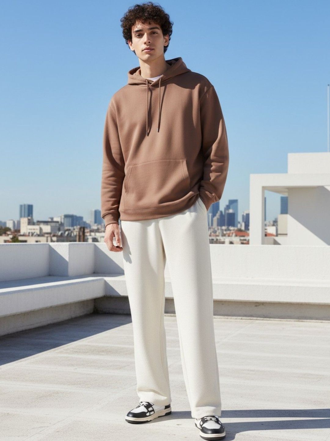 glitchez Men Textured High-Rise Trousers-image-38