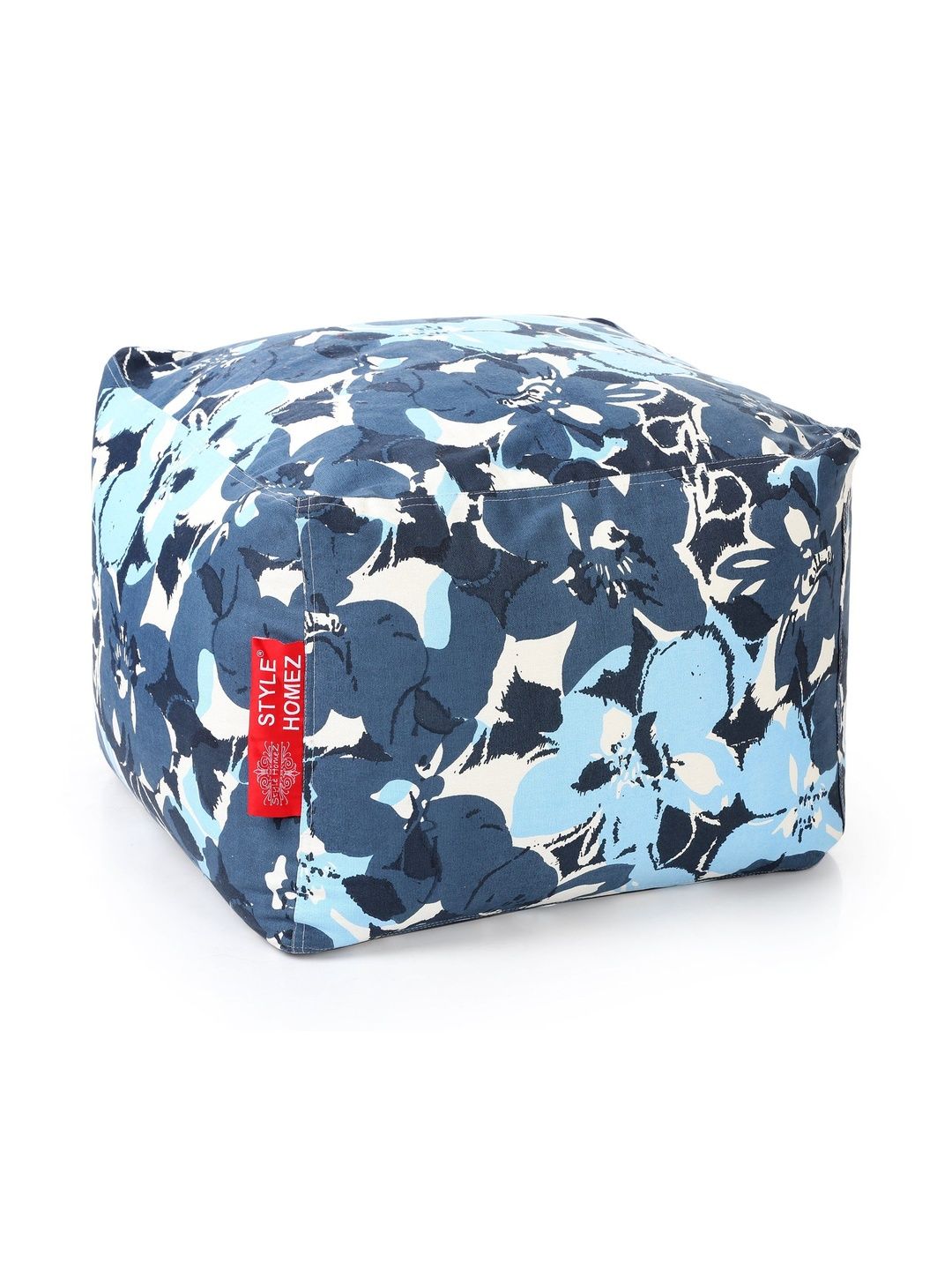 Style Homez Blue Printed Square Ottoman-picture-22