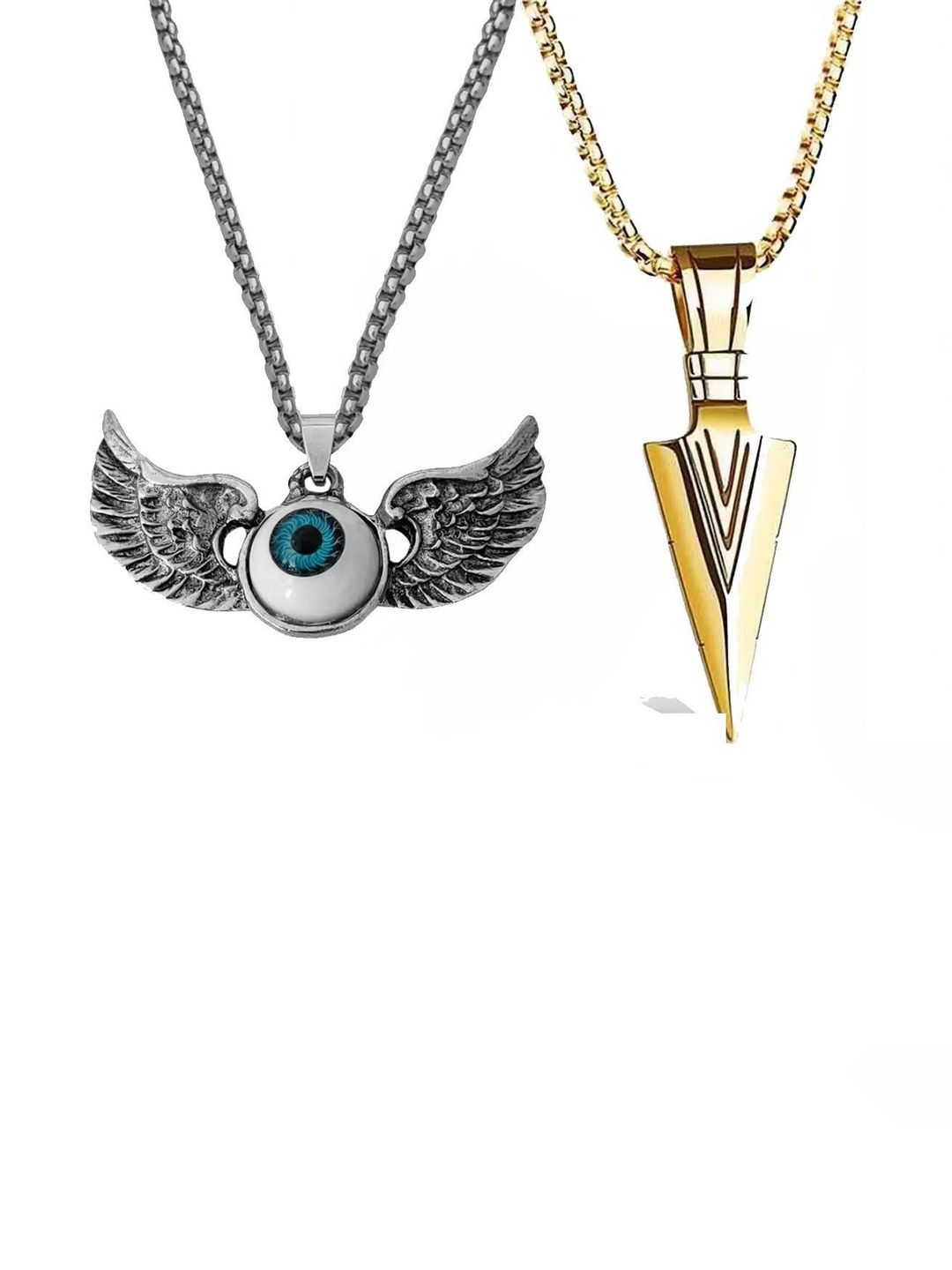THE MEN GIFT Silver-Plated Quirky Pendants with Chains-picture-18