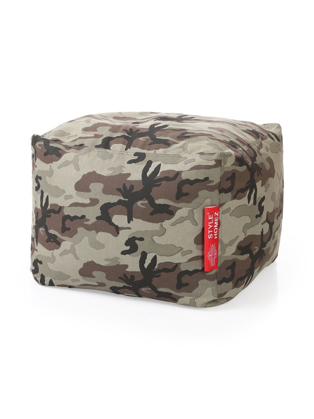 Style Homez Grey & Brown Printed Eco-Friendly Square Ottoman-picture-50