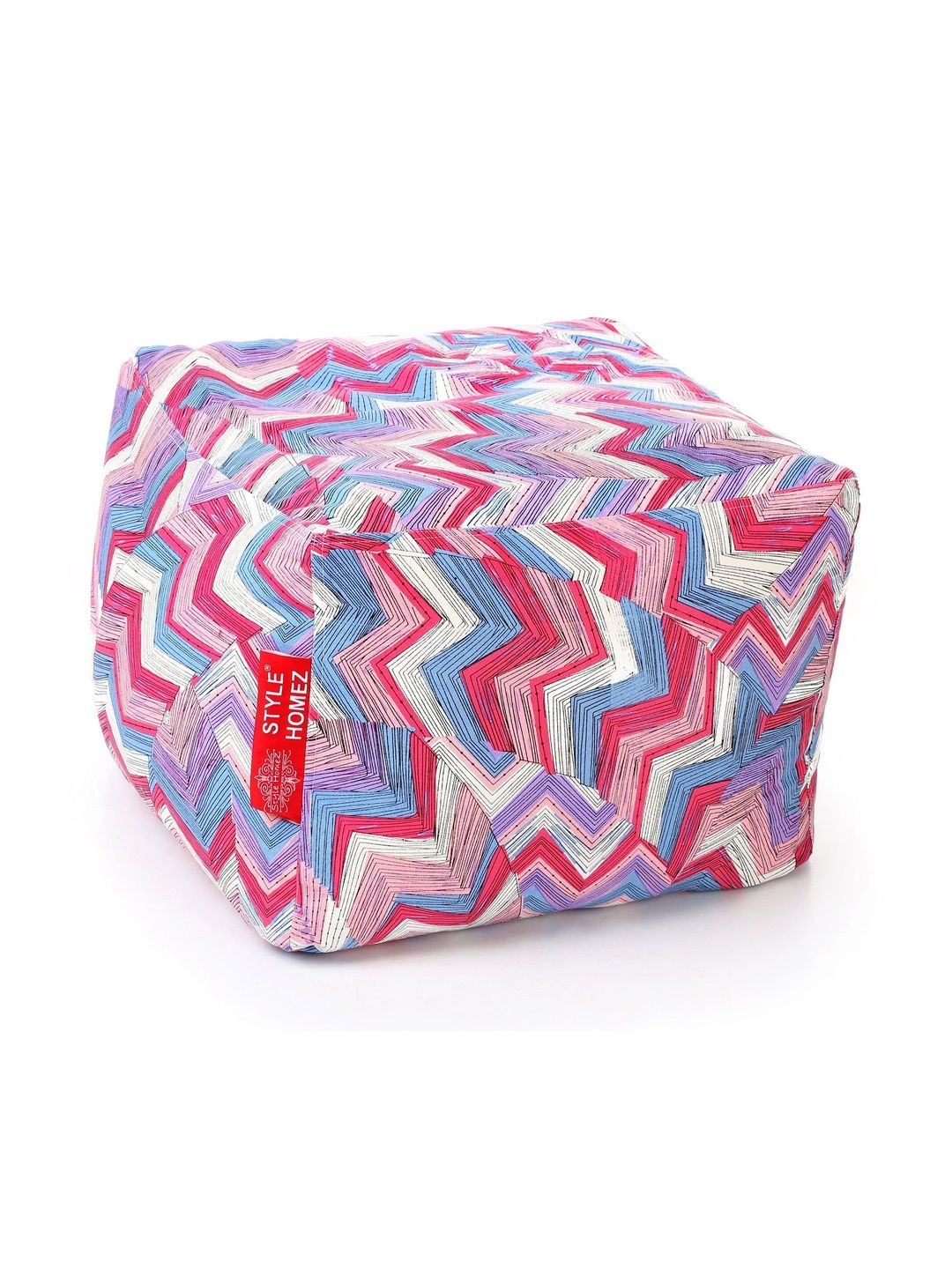 Style Homez Pink Printed Square Ottoman-picture-37