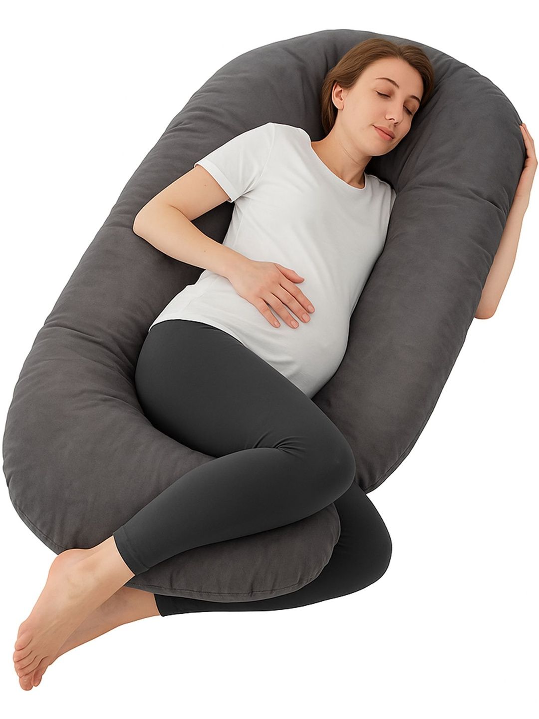 Nuluv Grey Cotton Filled Polycotton Maternity Pillow-picture-19