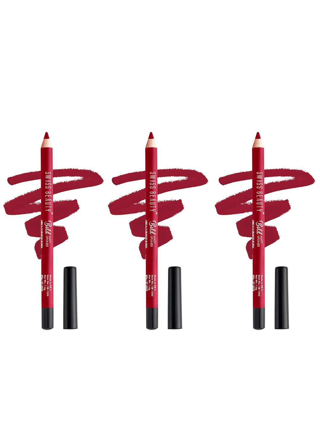 SWISS BEAUTY Pack of 3 Bold Matt Long Lasting Matte Finish Lip Liner - Bright Maroon 7-picture-45