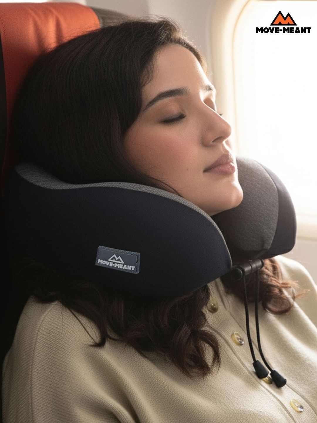 MOVE-MEANT Navy Blue Ultra Soft Compact Travel Pillow-image-19