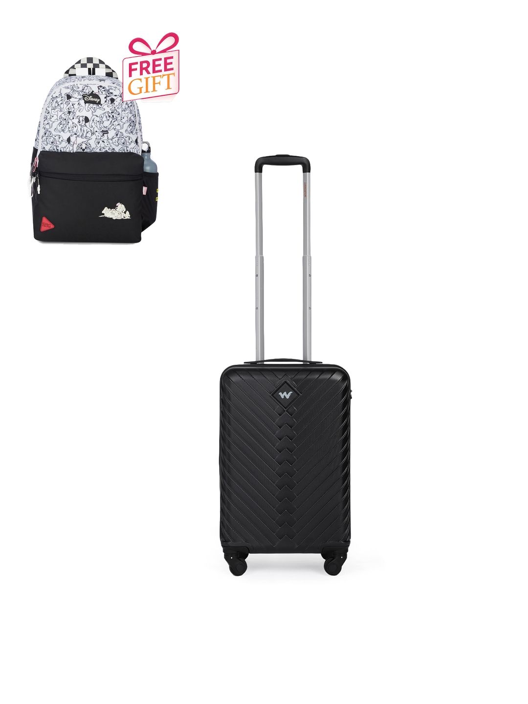 Wildcraft Citron Textured Hard Sided Cabin Trolley Suitcase with Free Backpack-picture-29