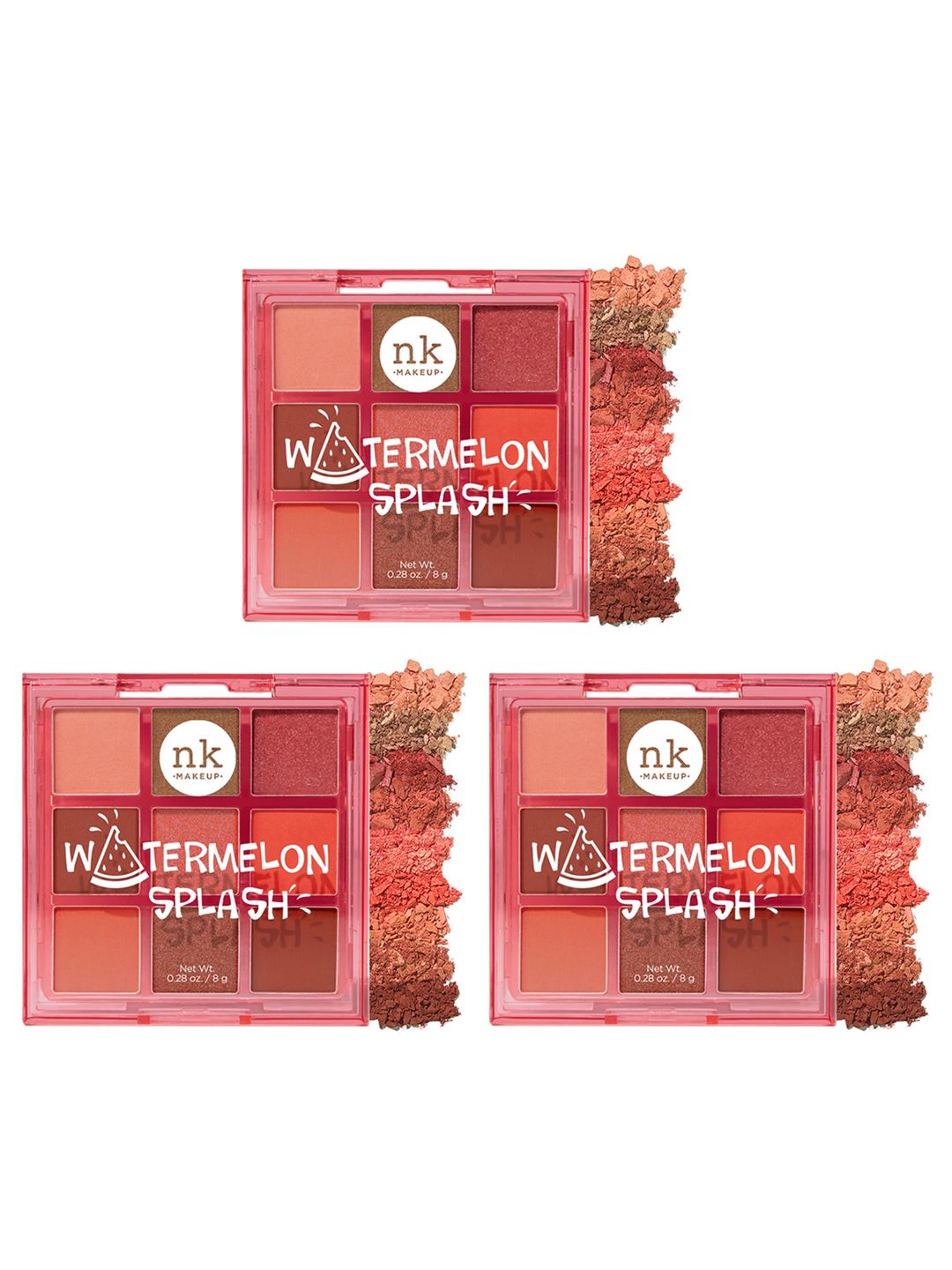 Nicka K Set of 3 Pop Neon Nine Color Eyeshadow Palette - Watermelon Splash-picture-11