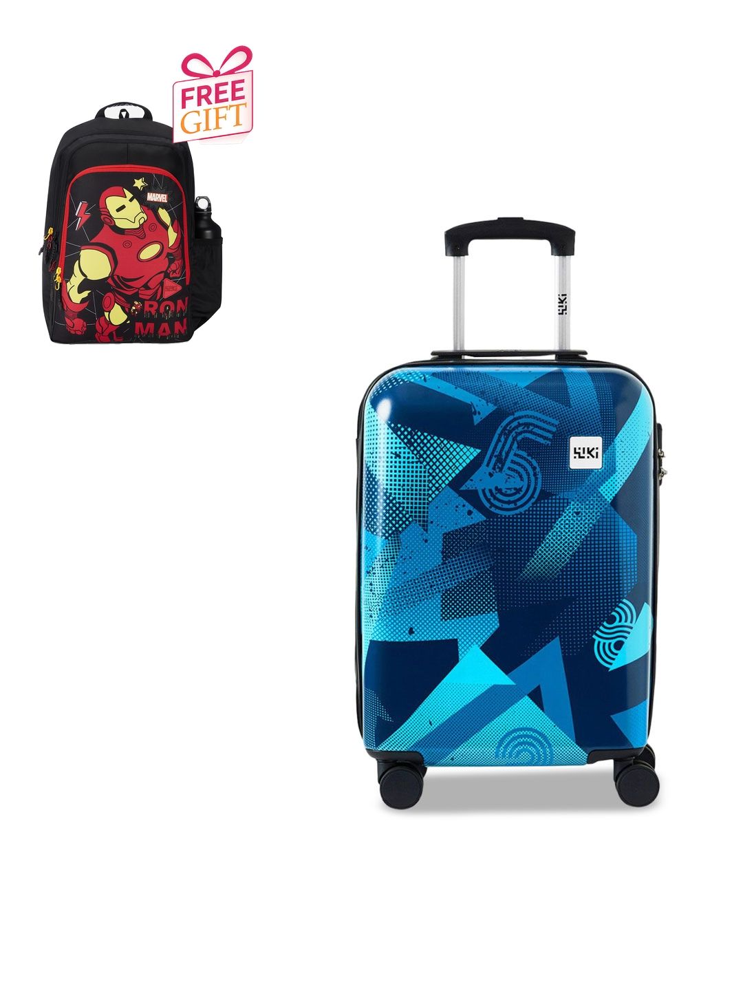 Wildcraft Printed Medium Trolley Bag With Free Backpack-image-4