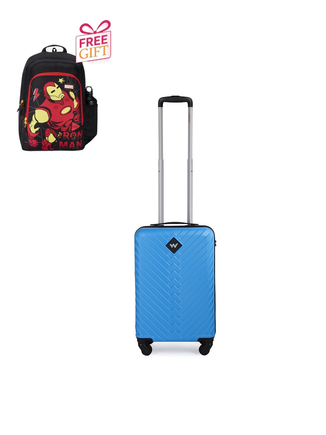 Wildcraft Citron Textured Hard Sided Cabin Trolley Suitcase with Free Backpack-picture-12
